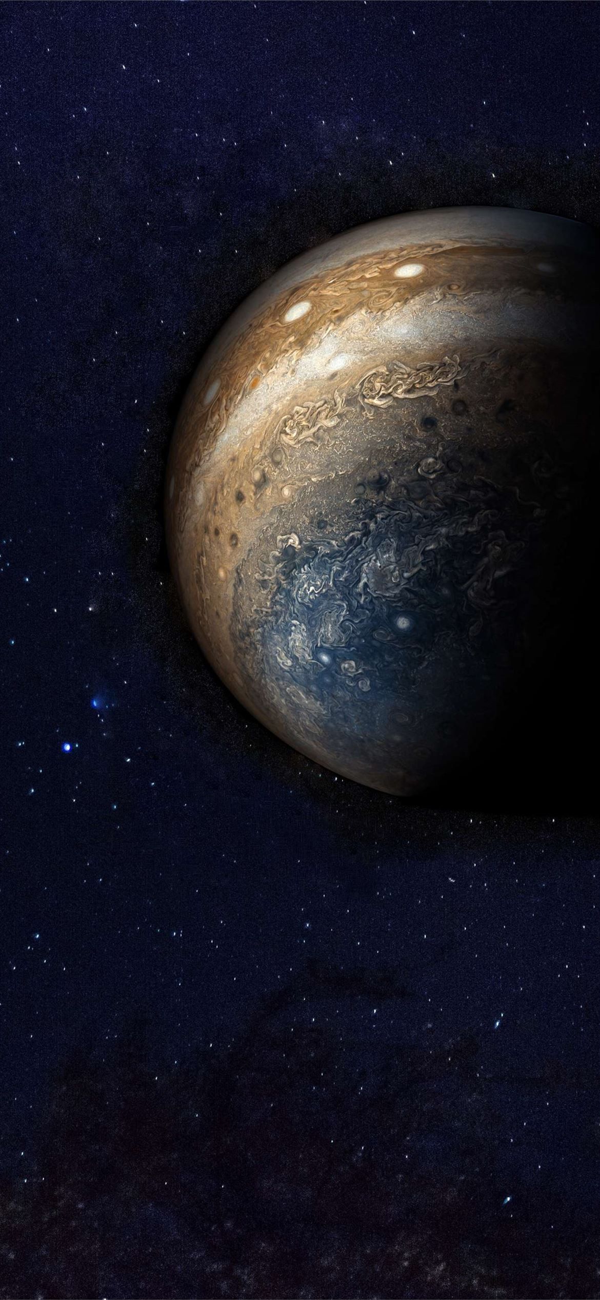 Jupiter in the night sky wallpaper 1242x2688 for iPhone X - Galaxy