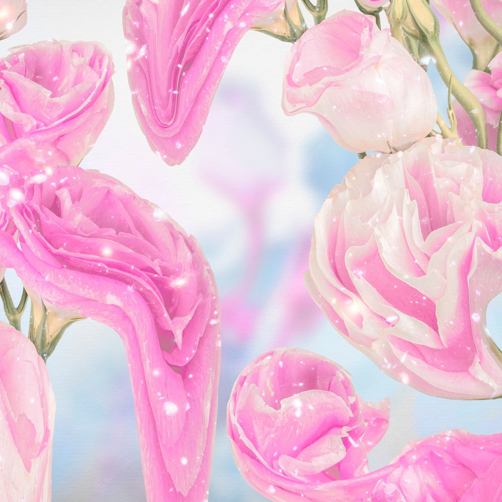 Free Photo. Pink floral background wallpaper, trippy aesthetic design