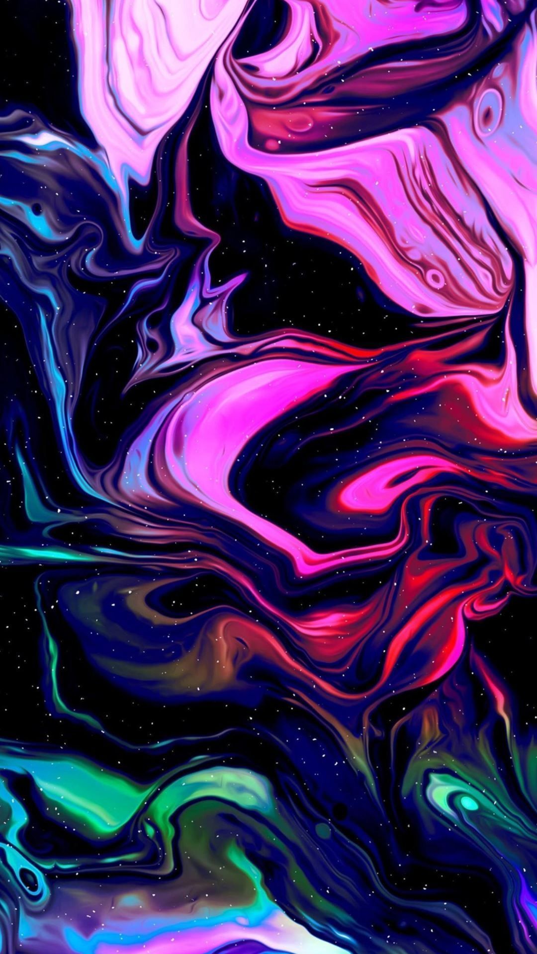 A colorful abstract artwork with black and white background - Trippy, psychedelic