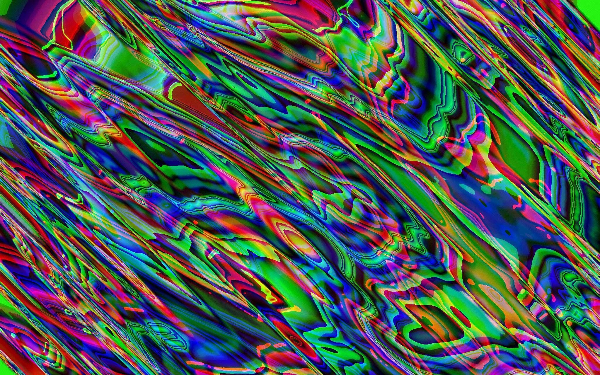 A colorful abstract image with many colors and lines - Trippy
