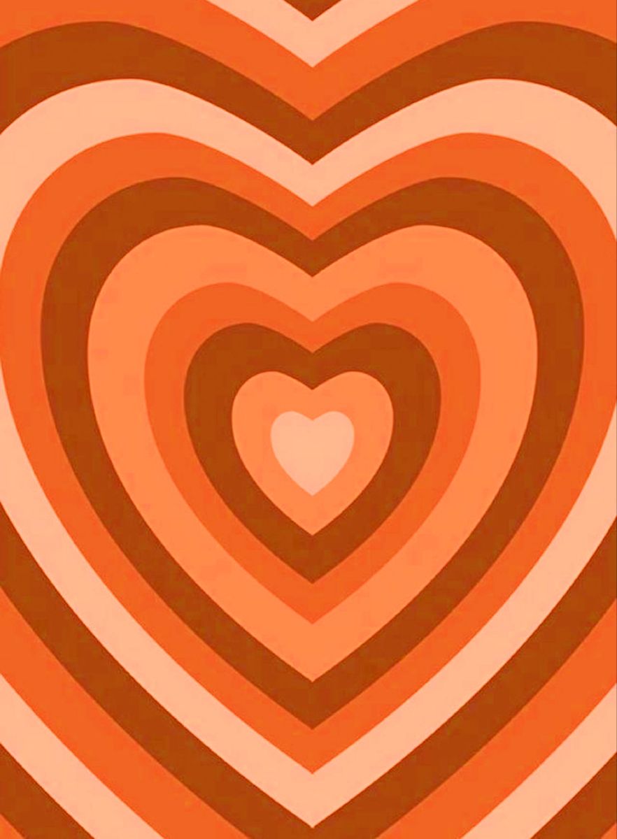 Orange Heart Aesthetic Wallpaper