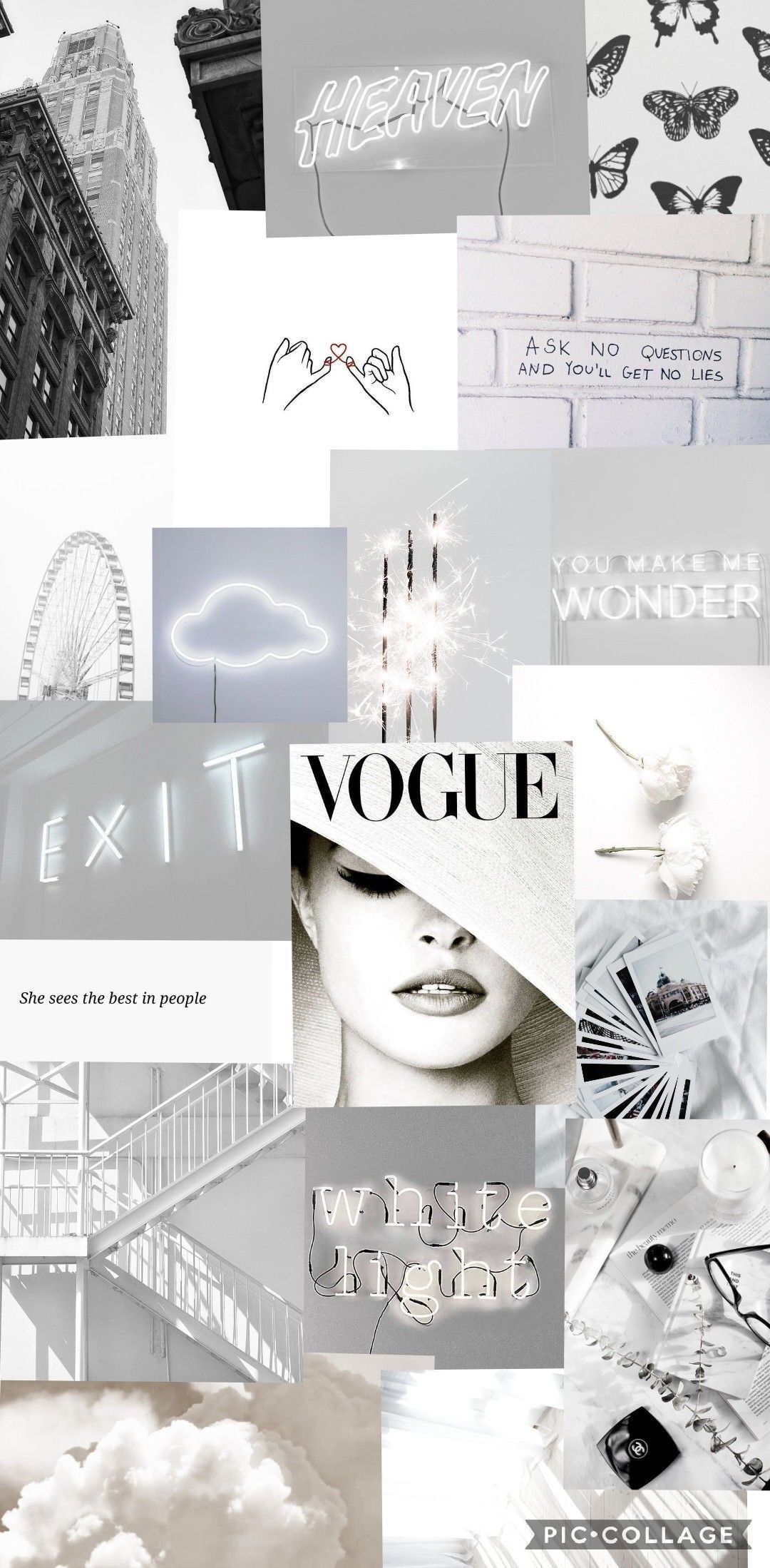 A collage of pictures with the word vogue on them - White, cute white, collage, Vogue