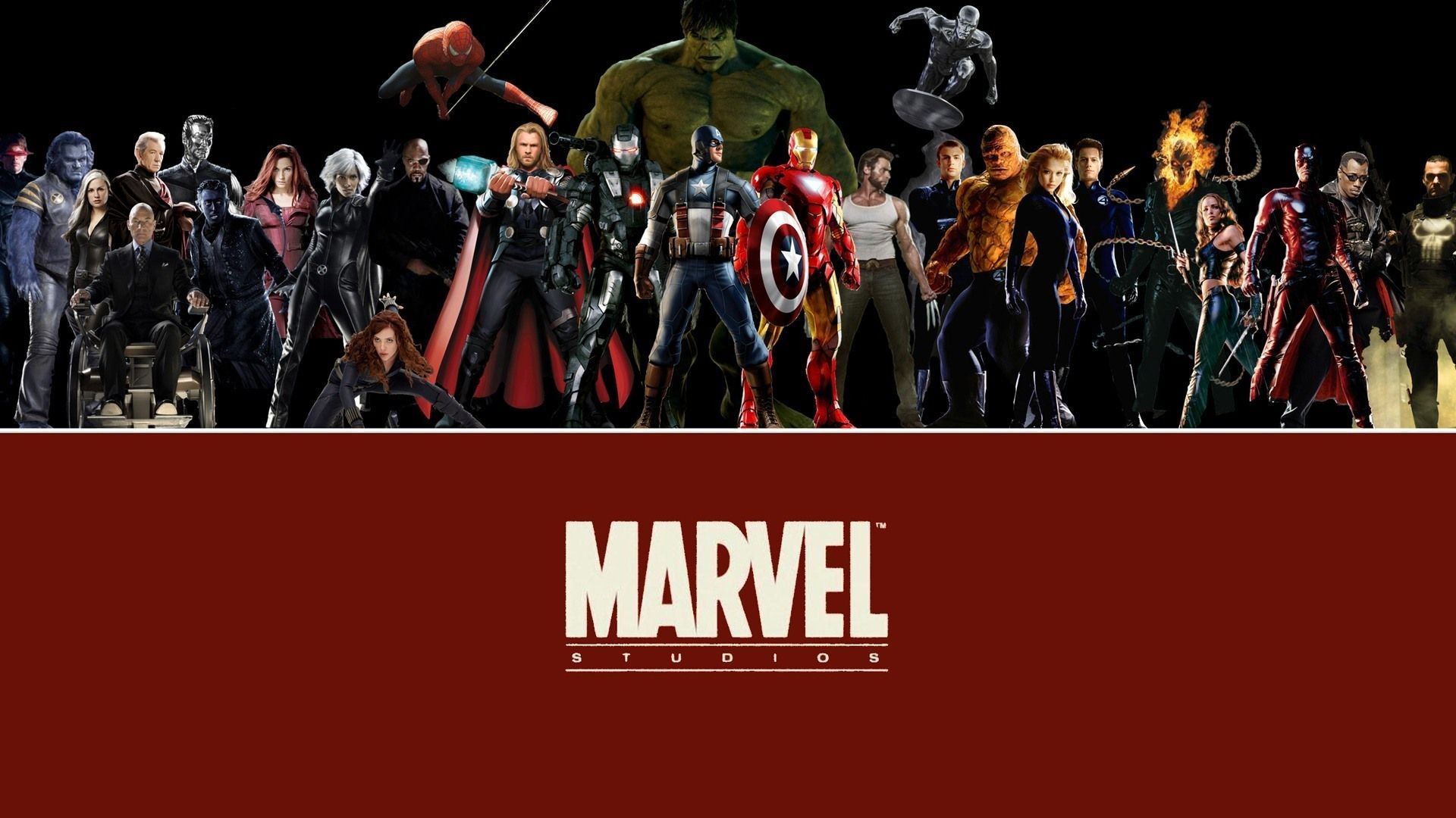 The marvel characters in a group - Marvel