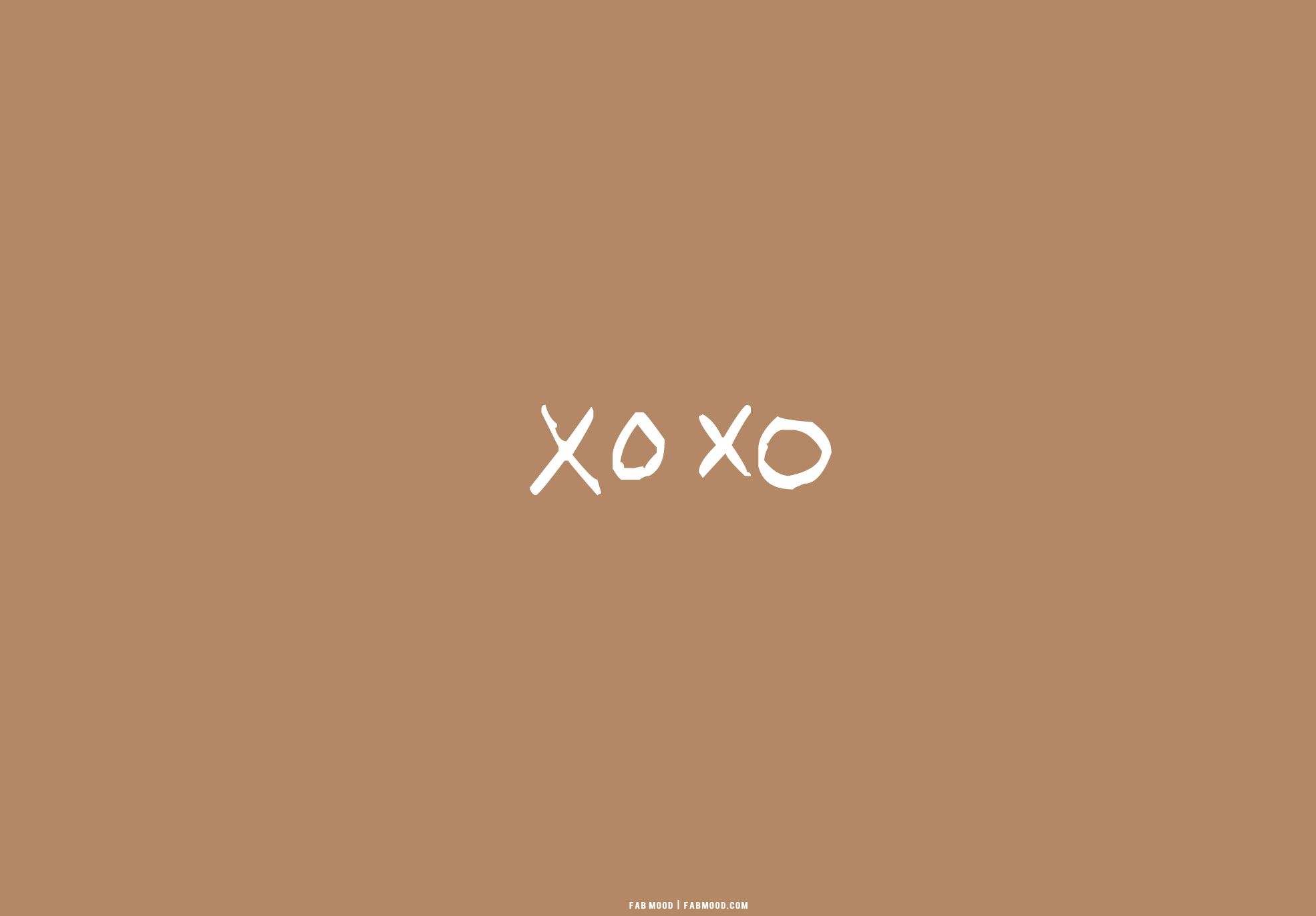 Brown Aesthetic Wallpaper for Laptop : XOXO