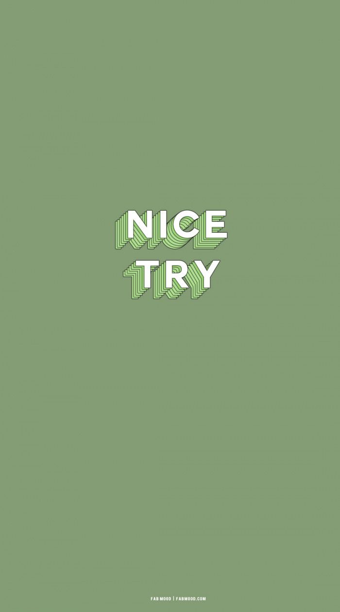 Cute Spring Wallpaper for Phone & iPhone : Nice Try Sage Background