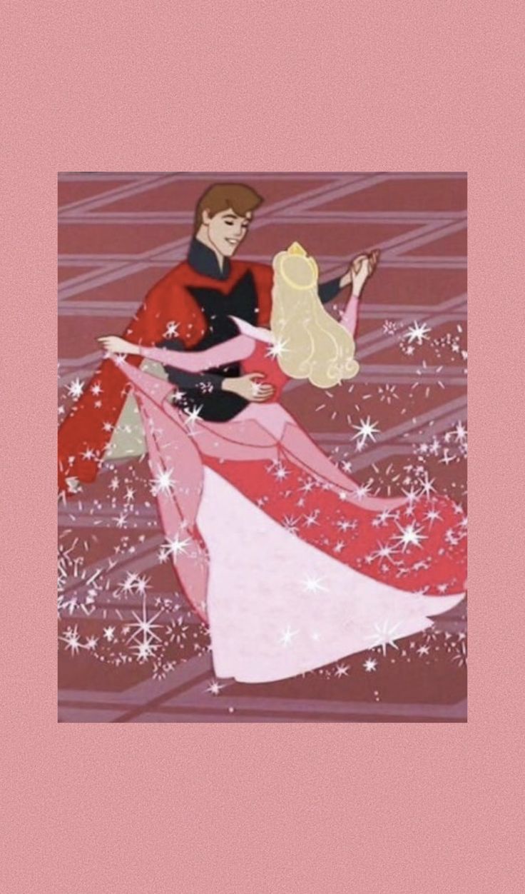 Aesthetic Disney wallpaper phone background with Aurora and the prince dancing - Disney