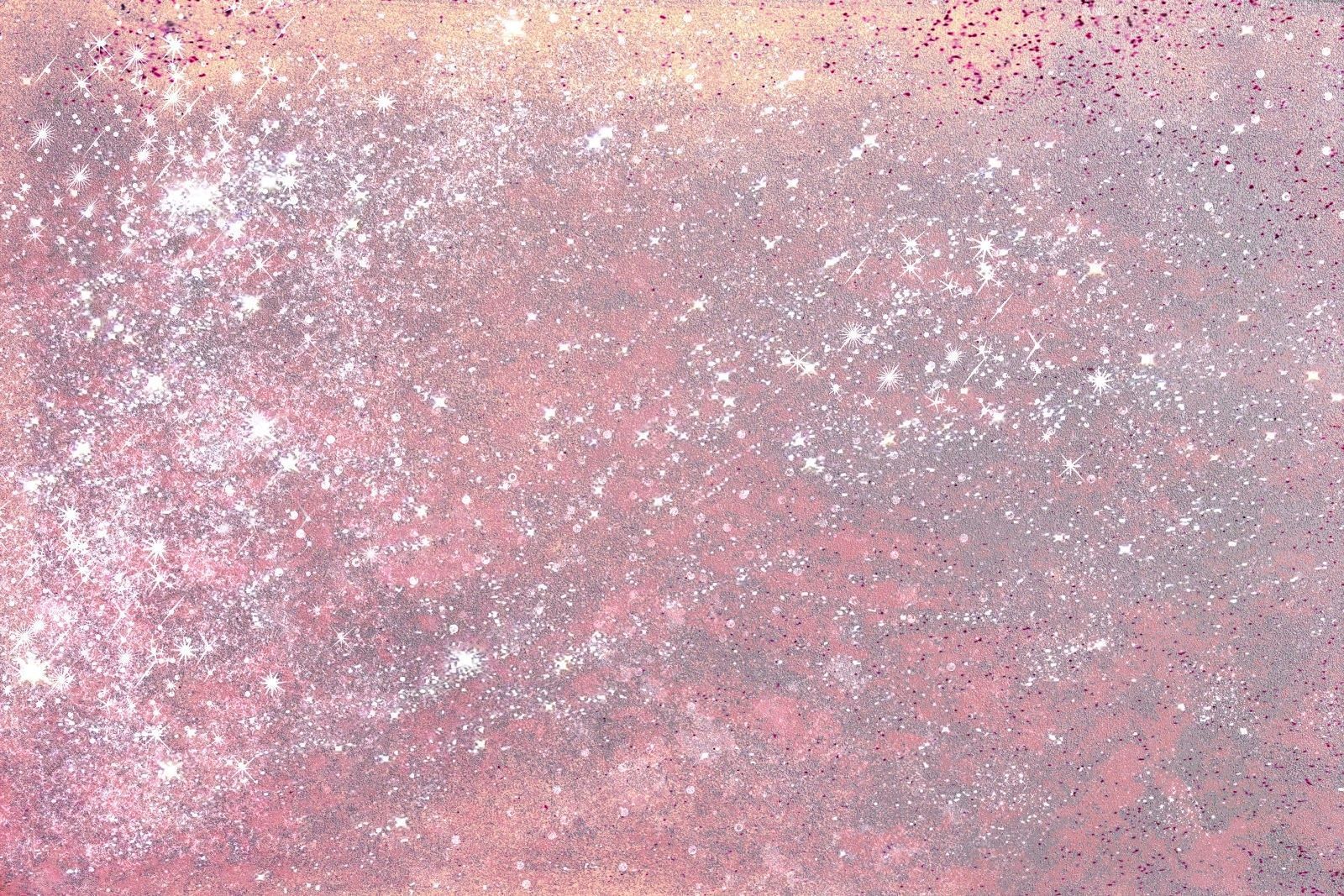 A pink and purple painting with white speckles. - Glitter