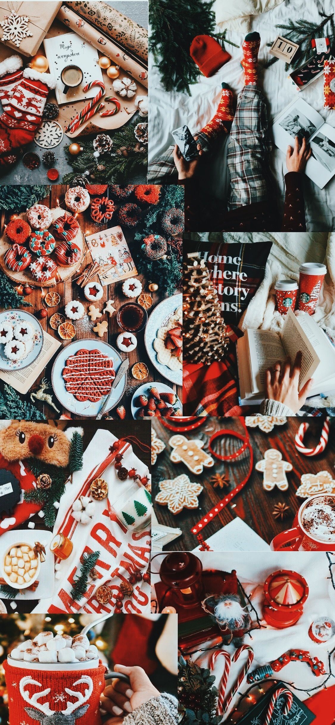A collage of christmas decorations and items - Collage