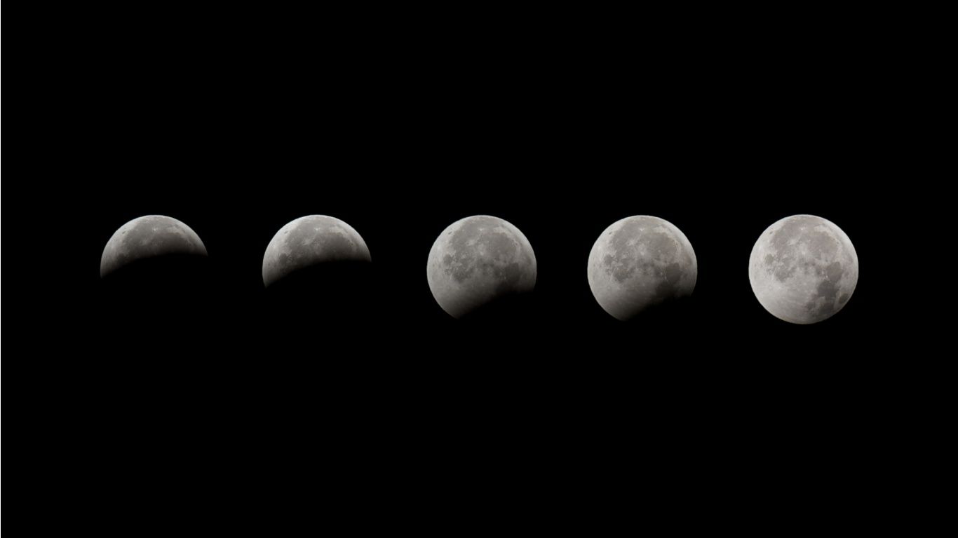 The moon phases in a row - Moon phases