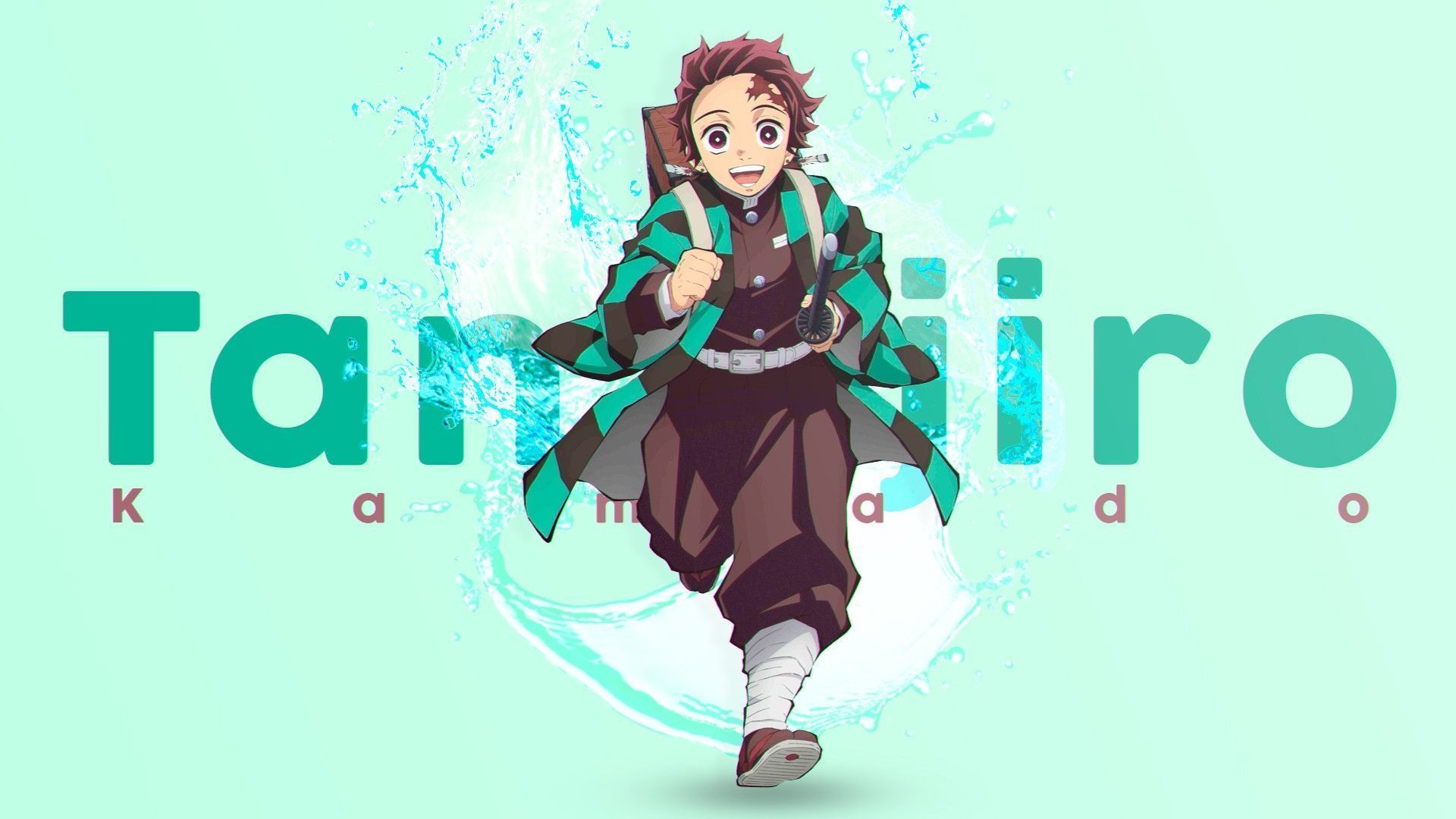 Demon Slayer Tanjiro Kamado With Background Of Milky Green HD Anime Wallpaper