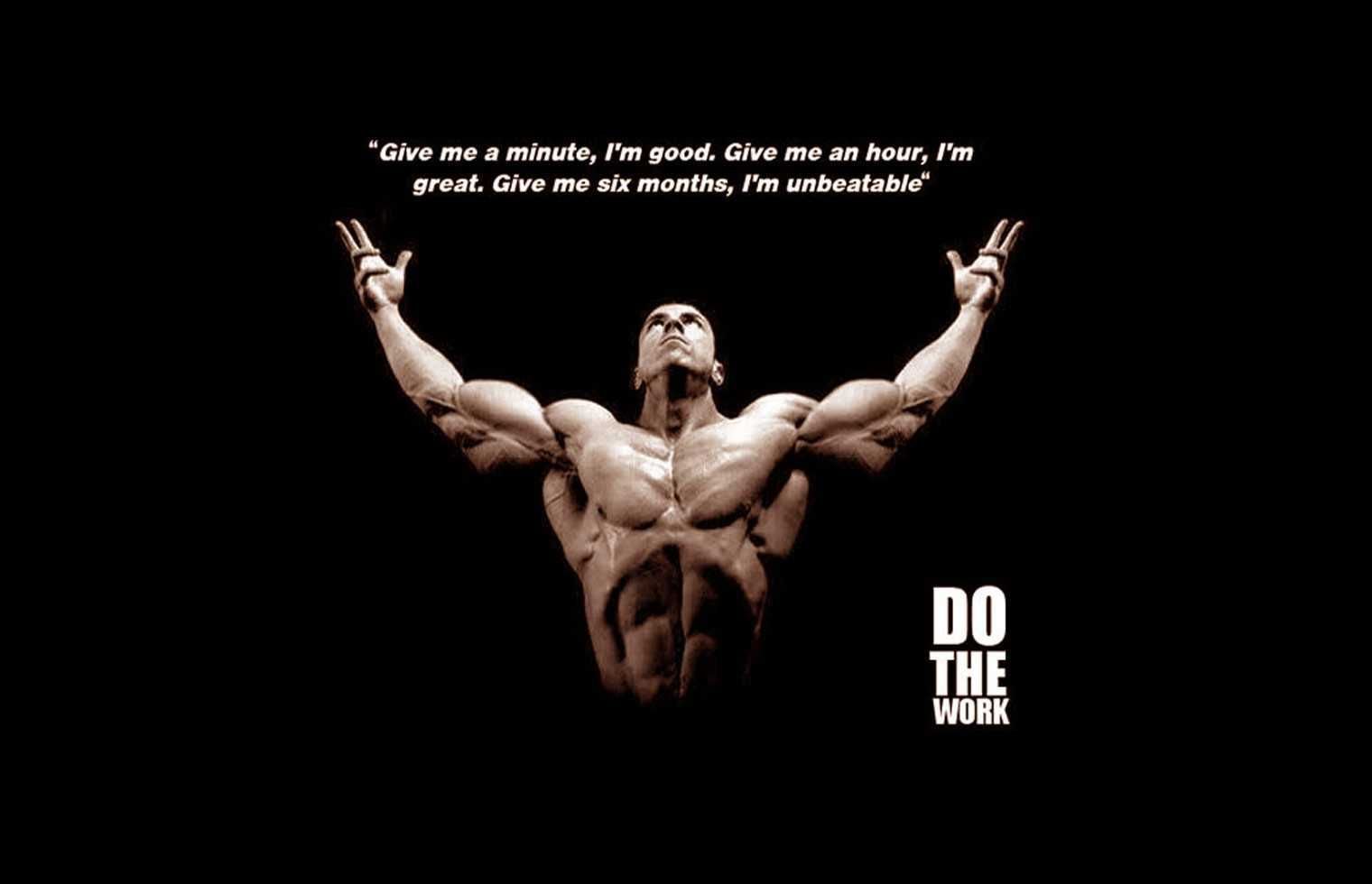 A poster of the bodybuilder with his arms up - Gym