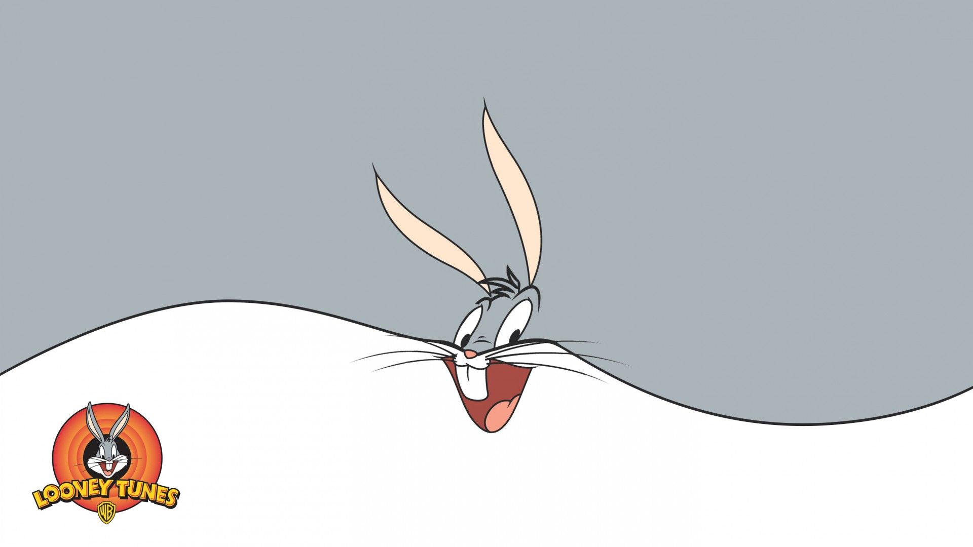 A cartoon character with bunny ears and an open mouth - Bugs Bunny