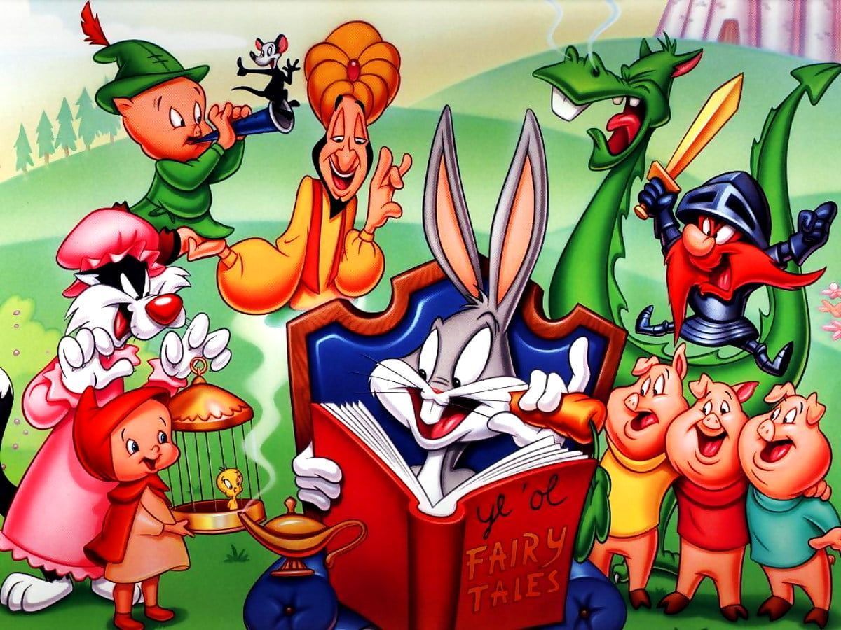The looney tunes cartoon characters are reading a book - Bugs Bunny, Looney Tunes