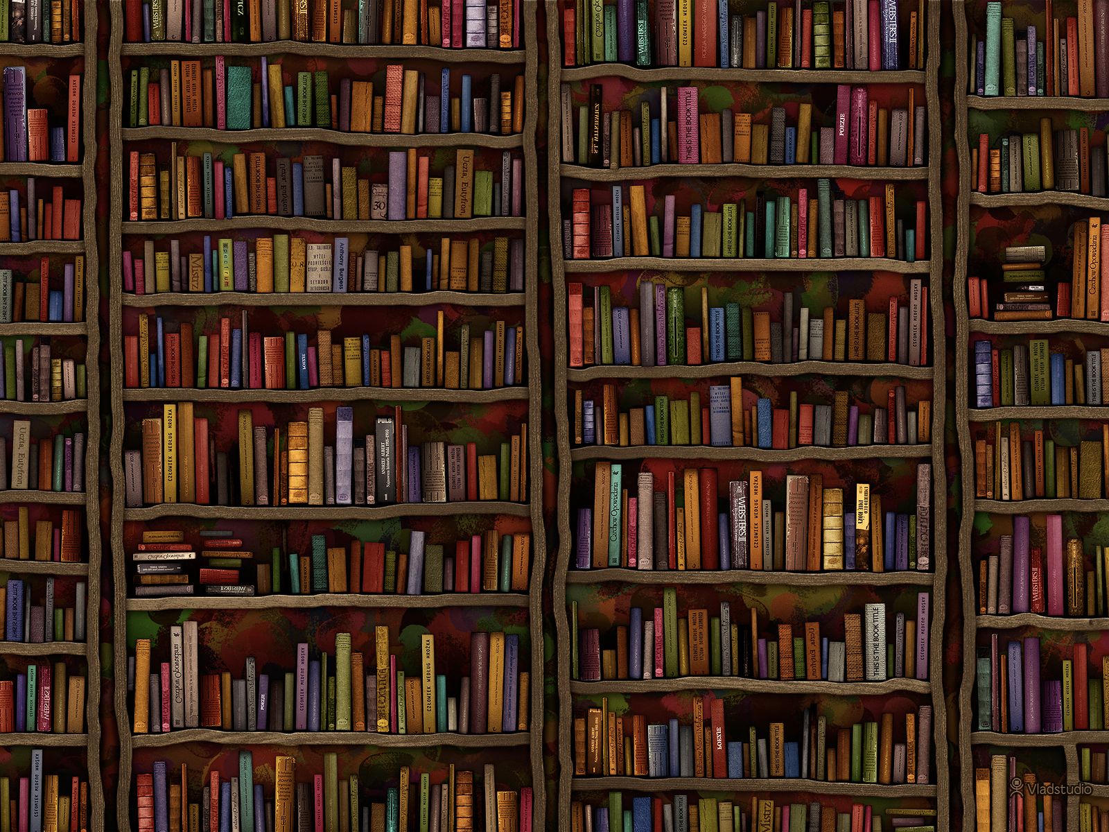 A bookshelf with many books on it - Library