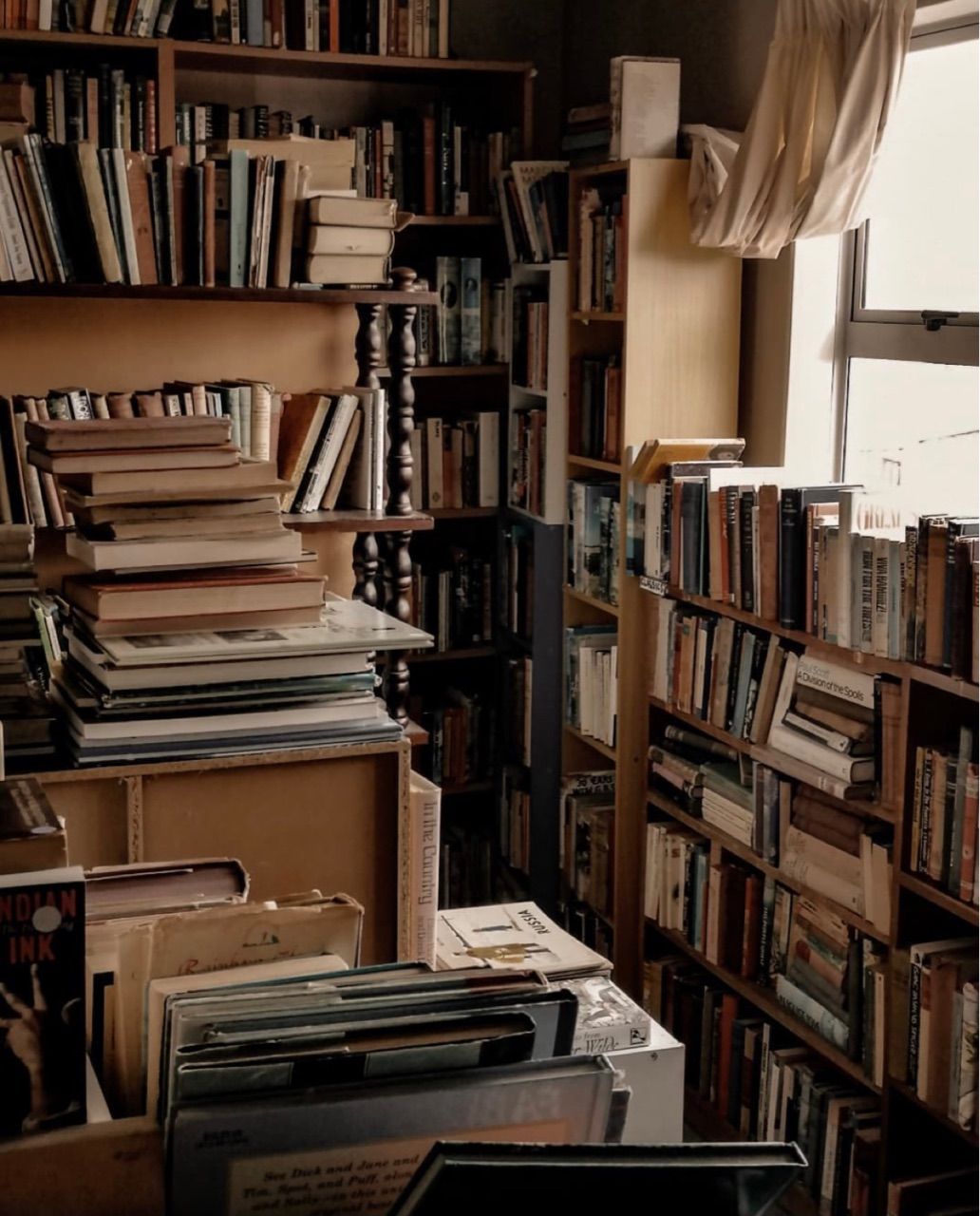 A room with bookshelves filled with books - Library