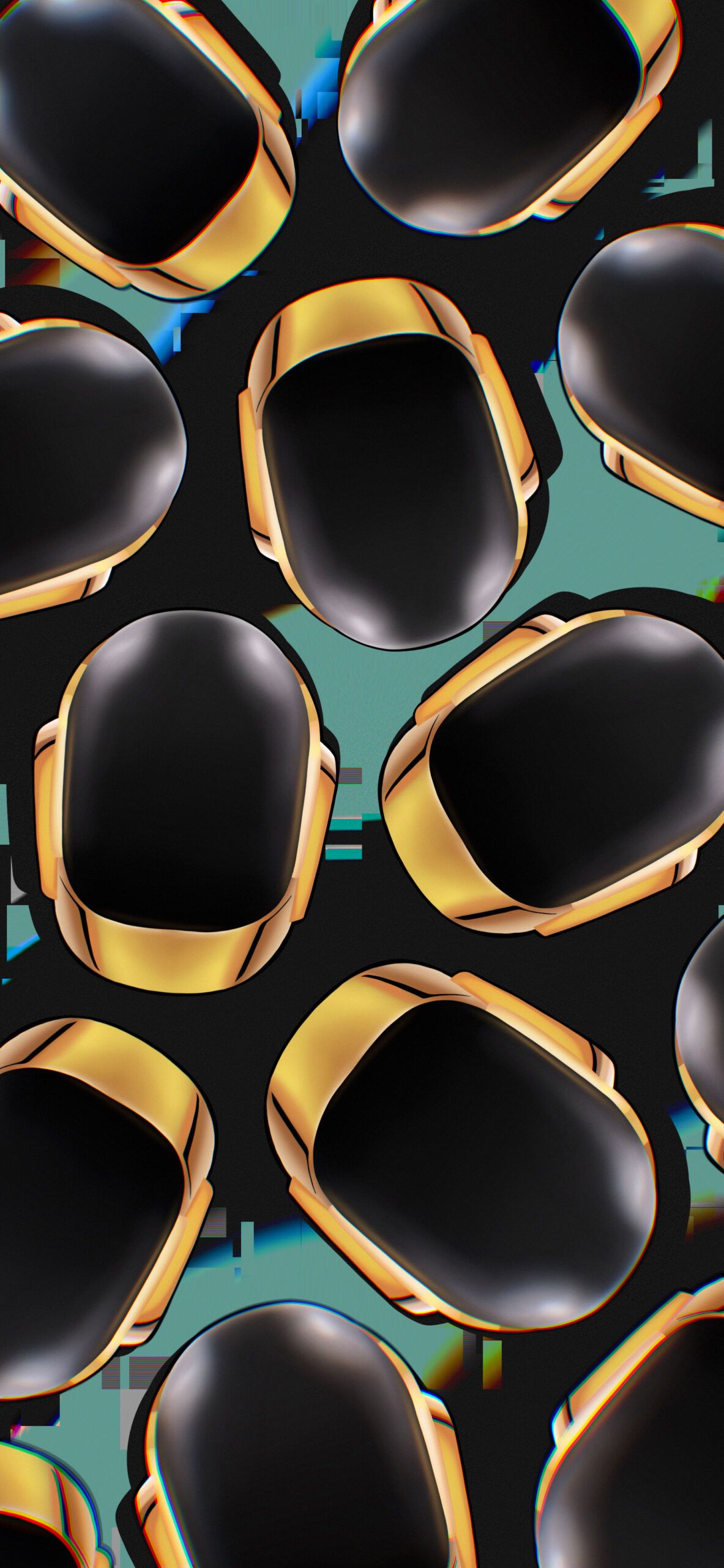 Daft Punk Gold Helmet Black Wallpaper
