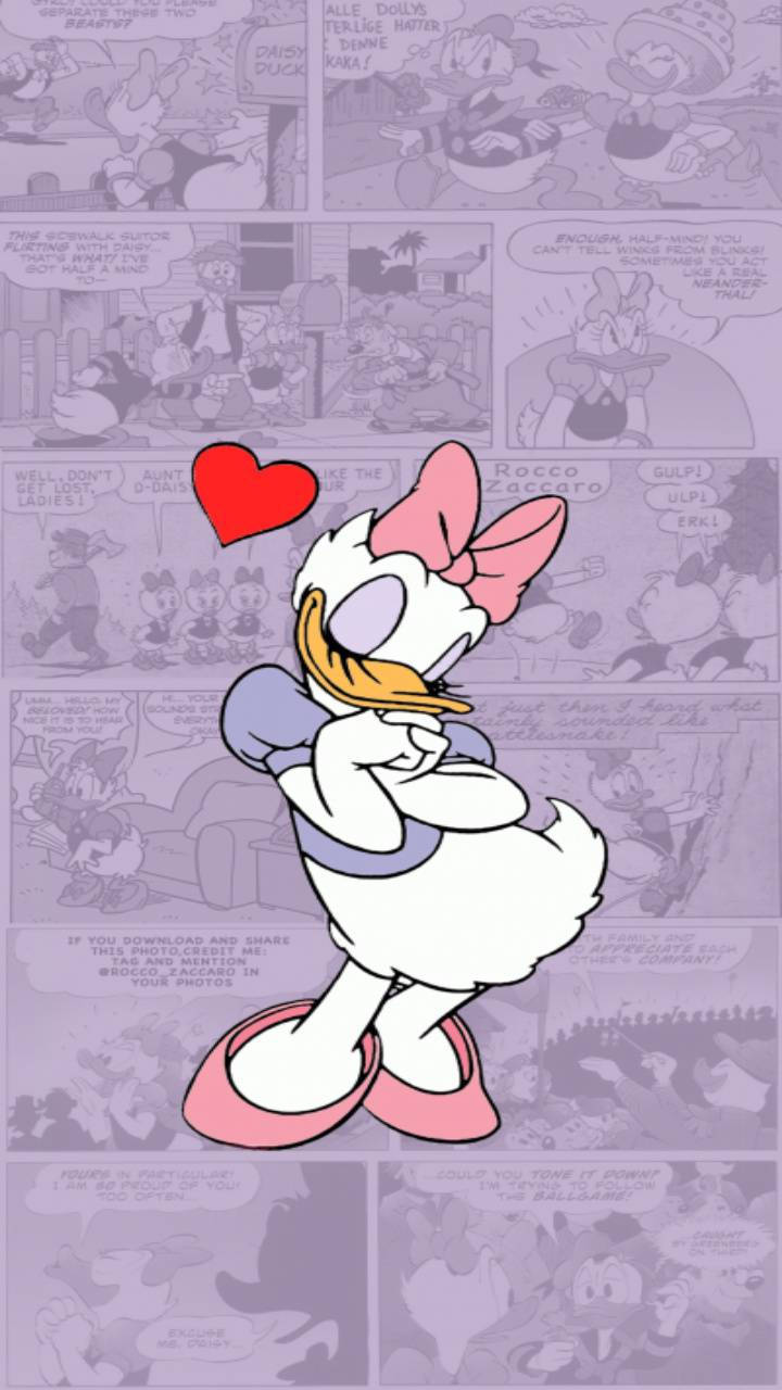 A cartoon character with heart shaped eyes - Duck