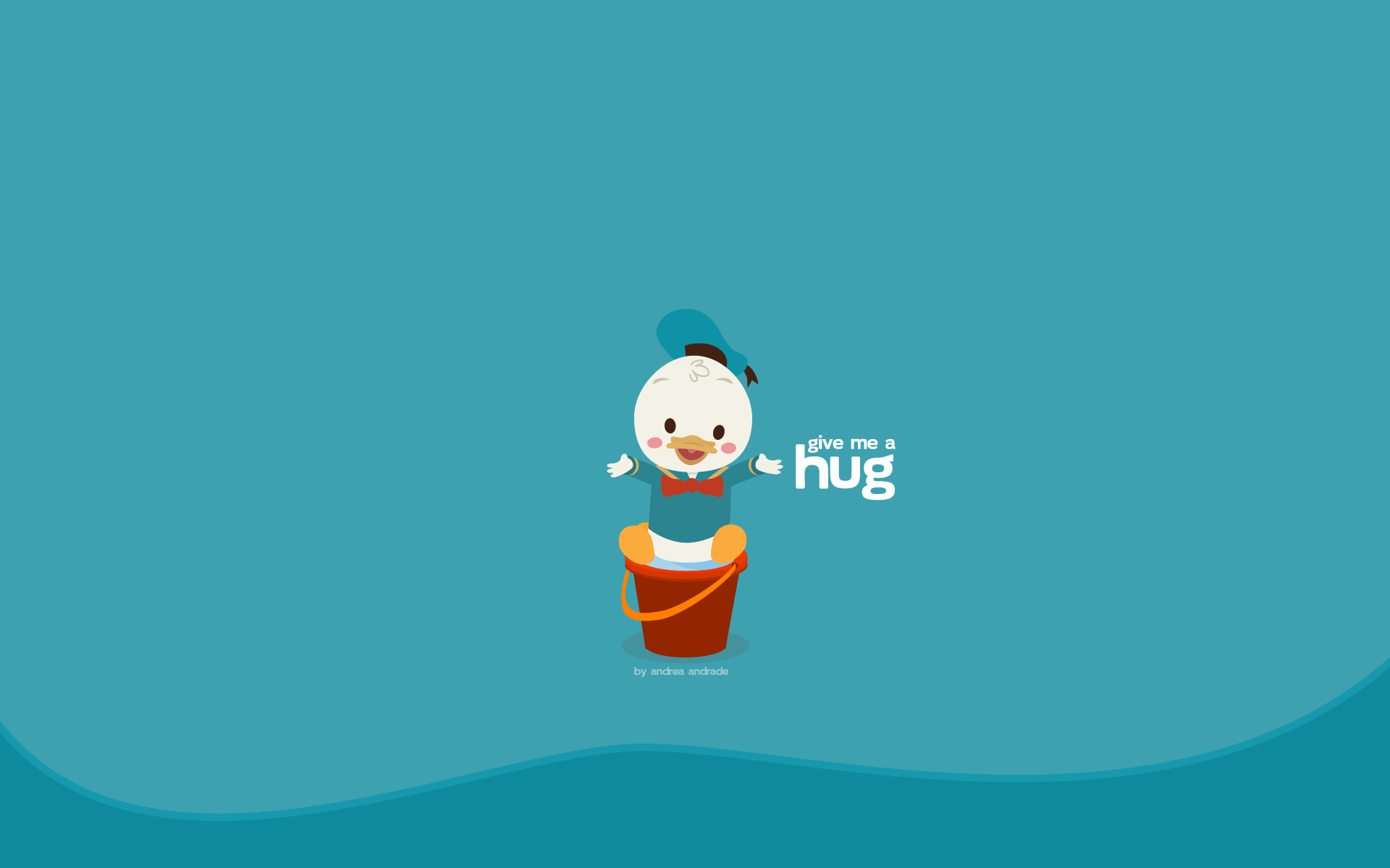 A cute wallpaper of a duck asking for a hug - Duck