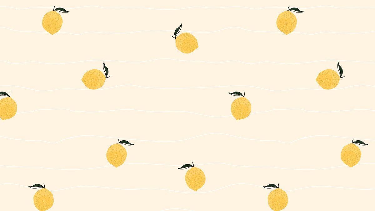 Lemon desktop wallpaper vector, cute