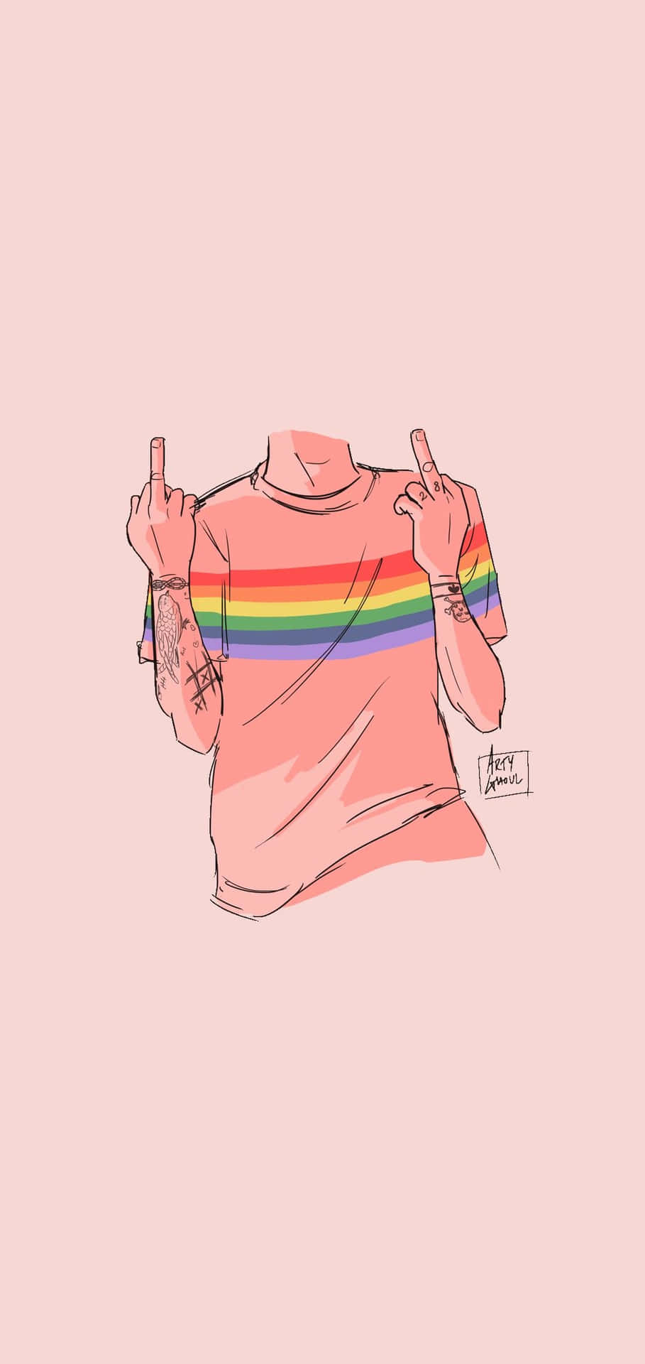 A drawing of an illustration with the words, ``i'm not gay but i am pink'' - LGBT, gay