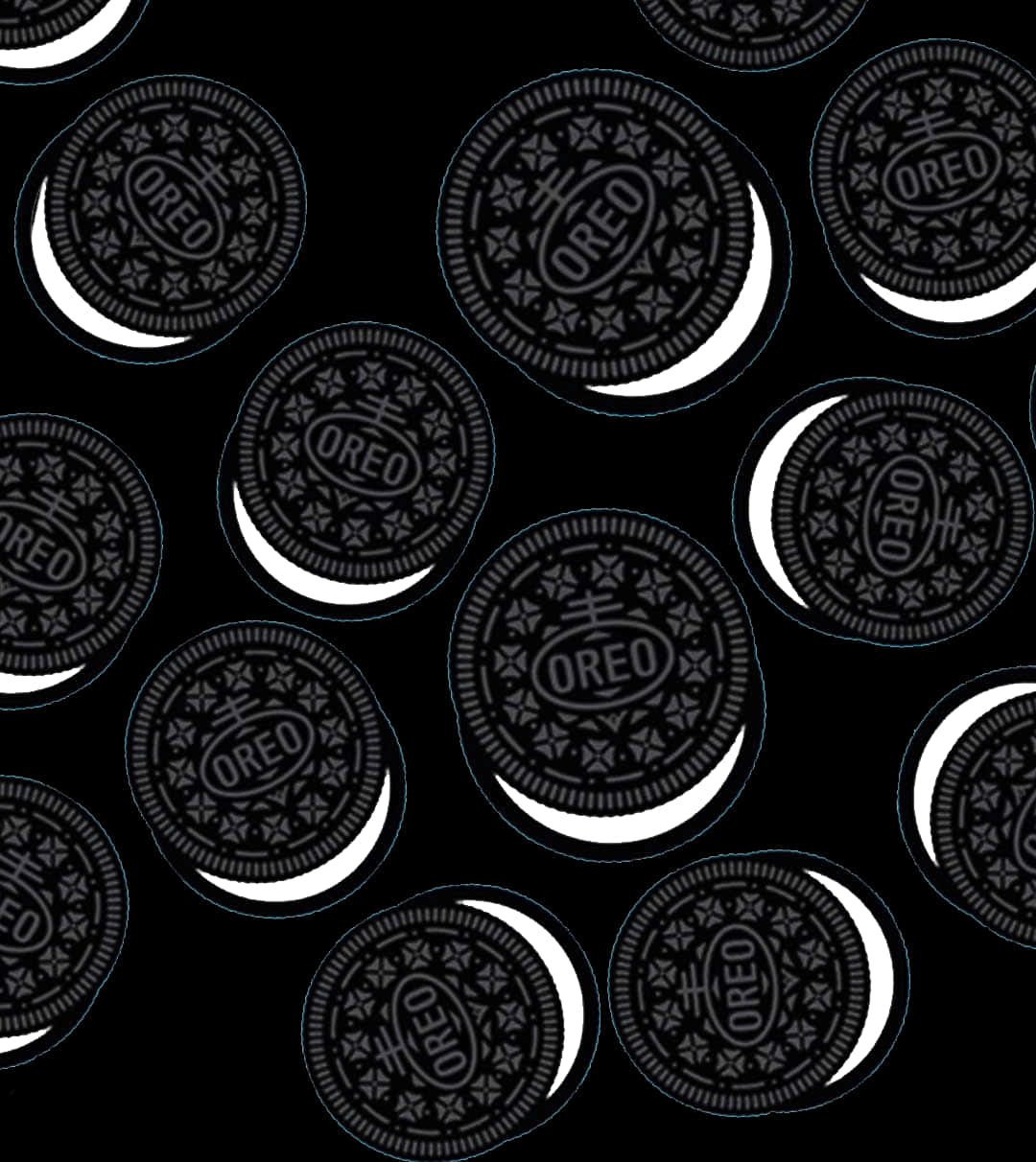 A black and white Oreo pattern on a black background - Oreo