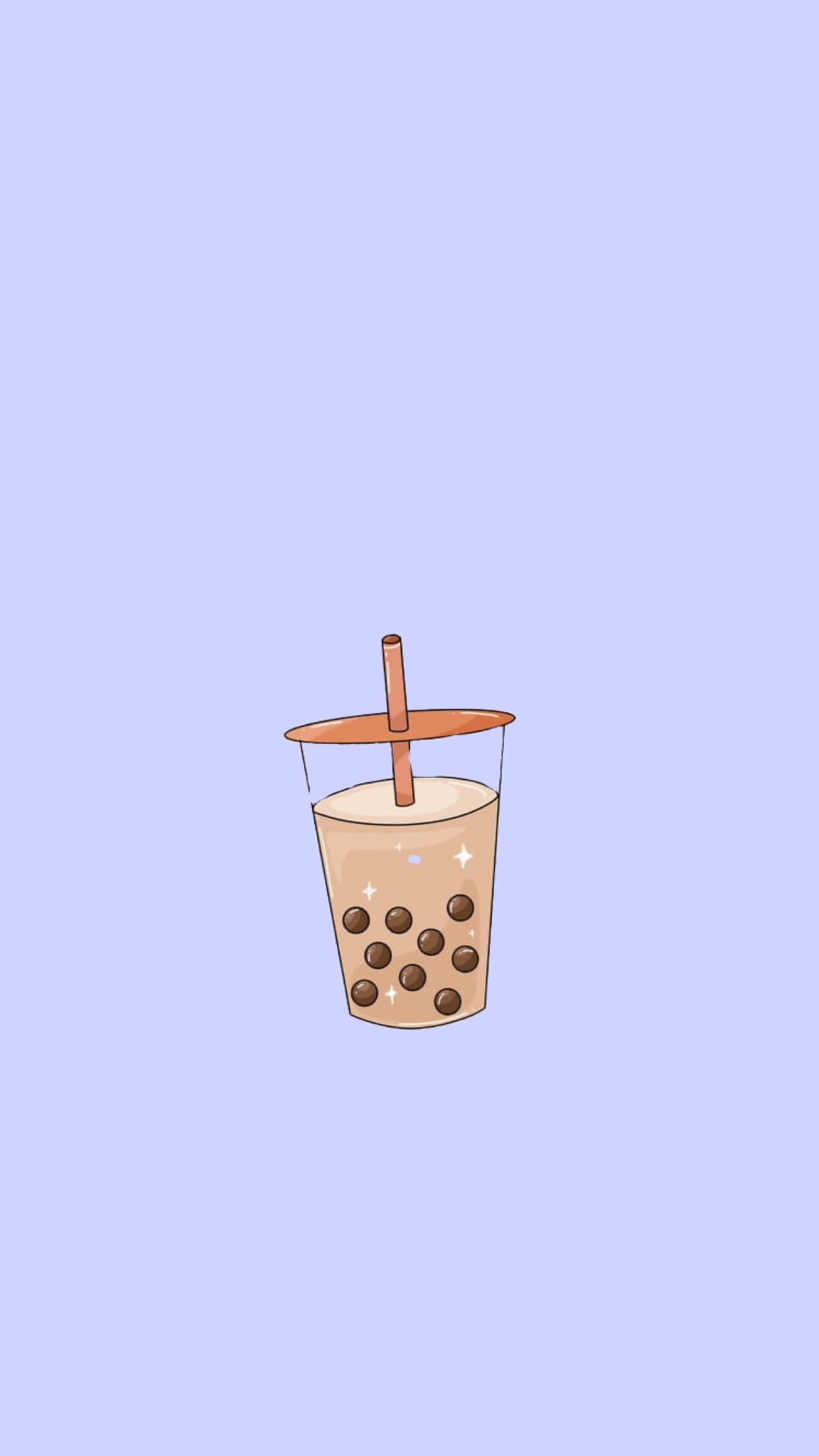 A cup of boba tea with straw - Boba