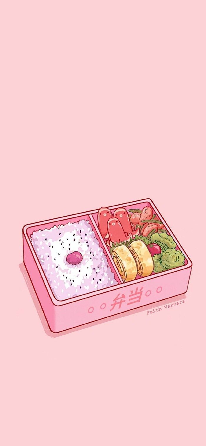 A pink lunch box with food in it - Foodie