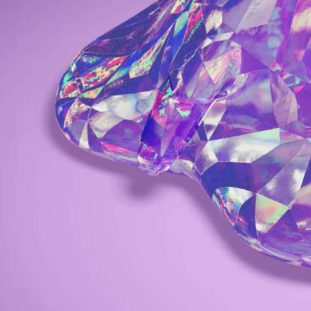 A close up of a purple crystal on a purple background - Diamond