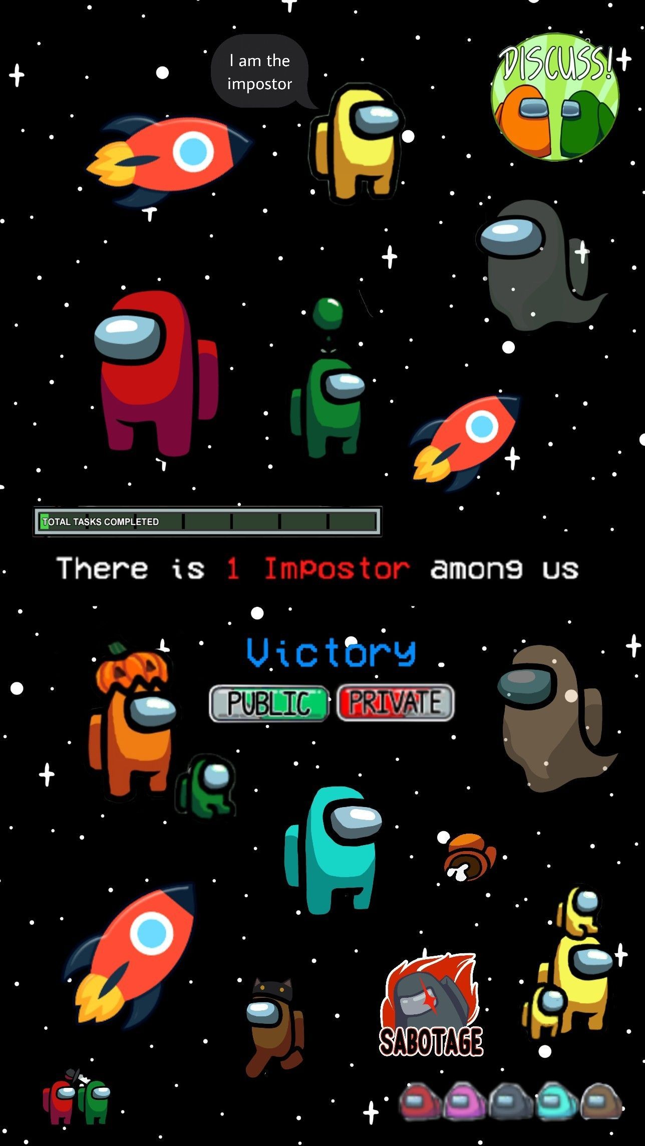 A screen shot of the game space invaders - Among Us