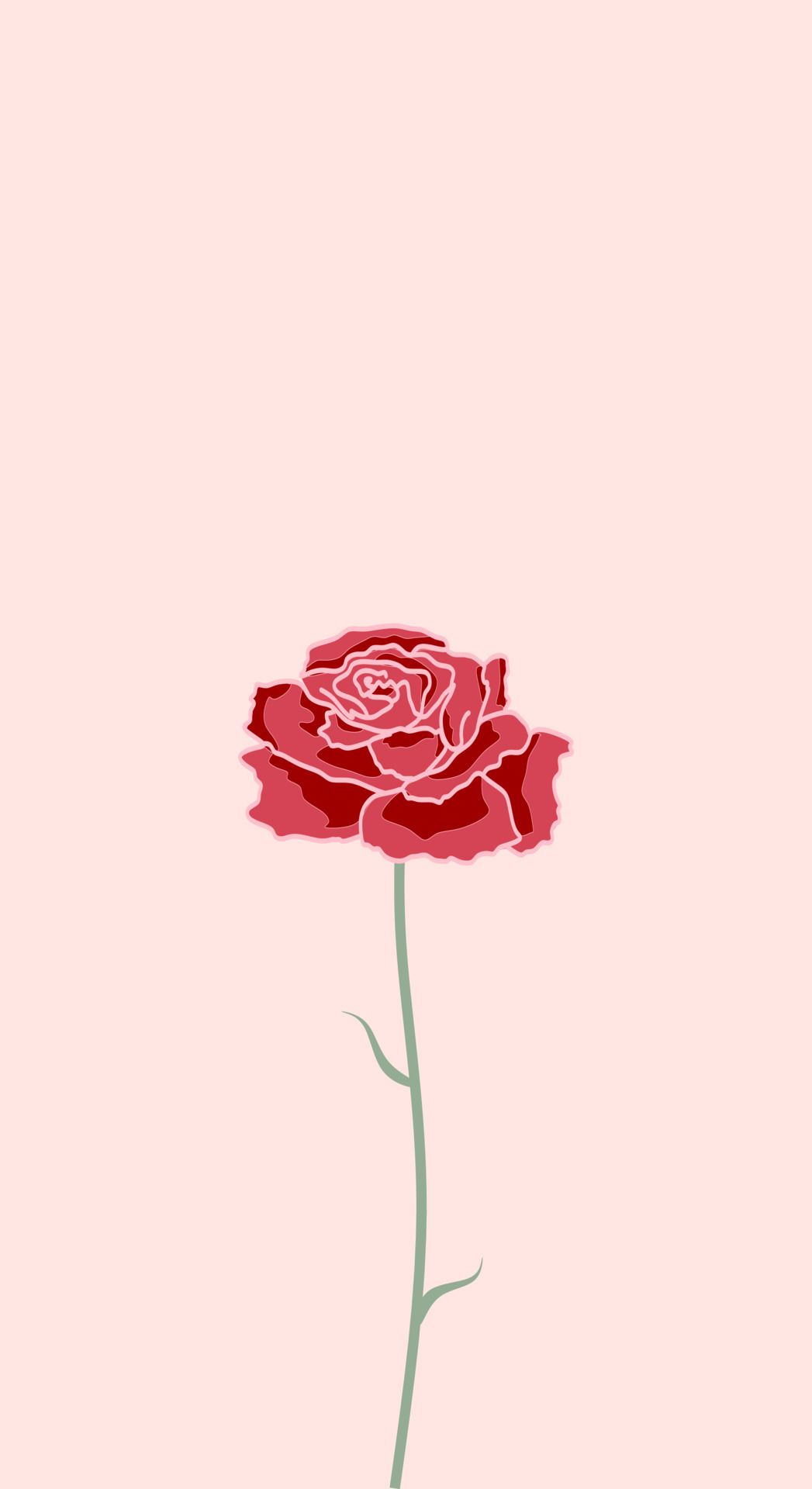 Beautiful summer vector illustration in flat style with design rose flower. Romantic aesthetic natural plant background. Banner for mobile phone screen saver theme, lock screen and wallpaper. Vector Art