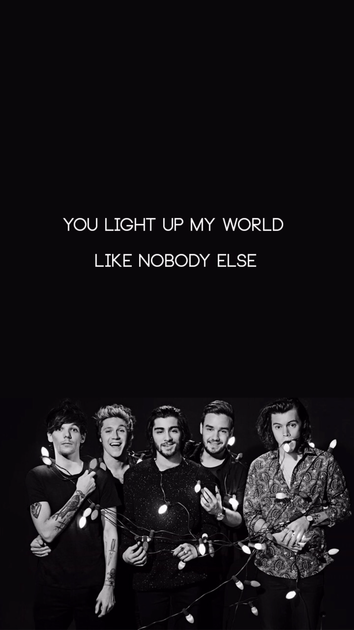 One Direction wallpaper for iPhone 6. You light up my world like nobody else - One Direction