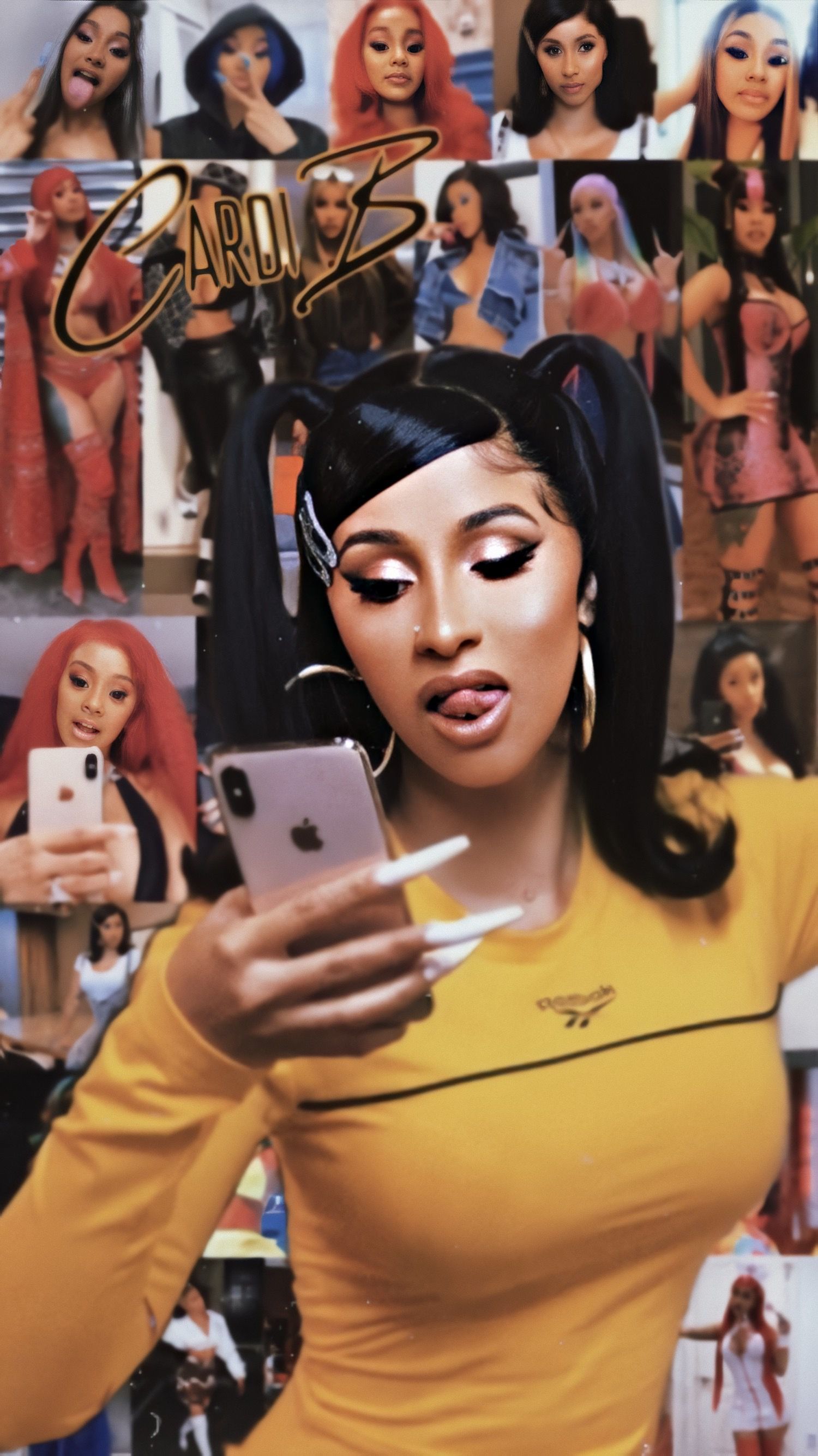 Cardi B in a collage of her own photos. - Cardi B