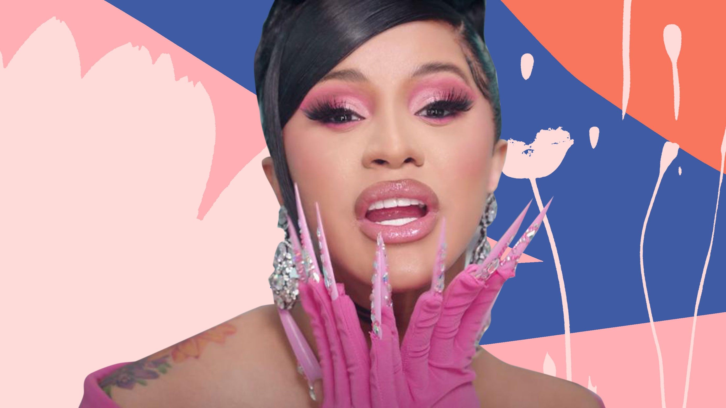 Cardi B's pink manicure in her WAP music video is a statement that's bold enough to warrant a - Cardi B