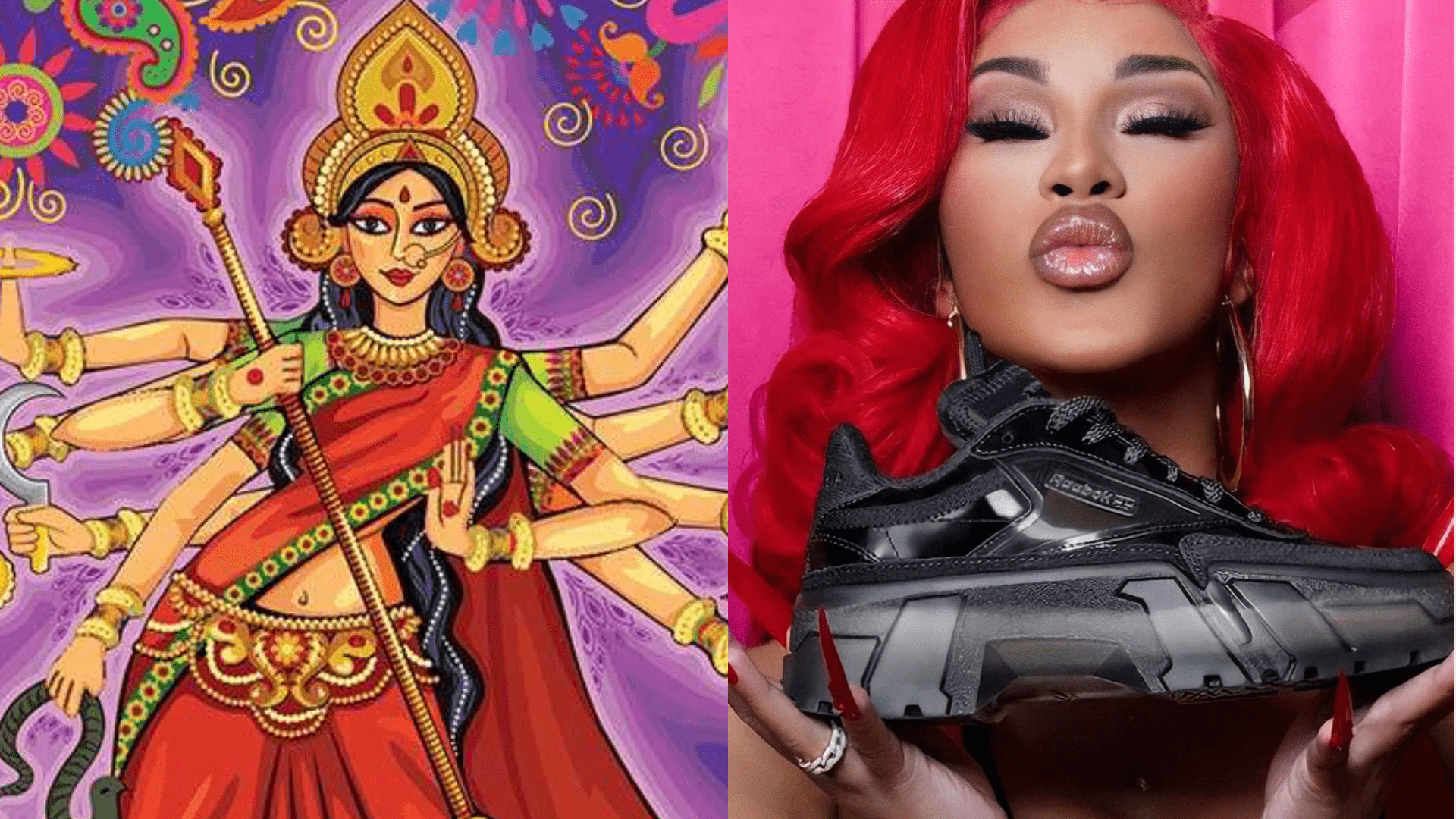 Cardi B's new shoe collection is inspired by Hindu goddess Durga, but the brand is facing criticism for using the wrong color palette. - Cardi B