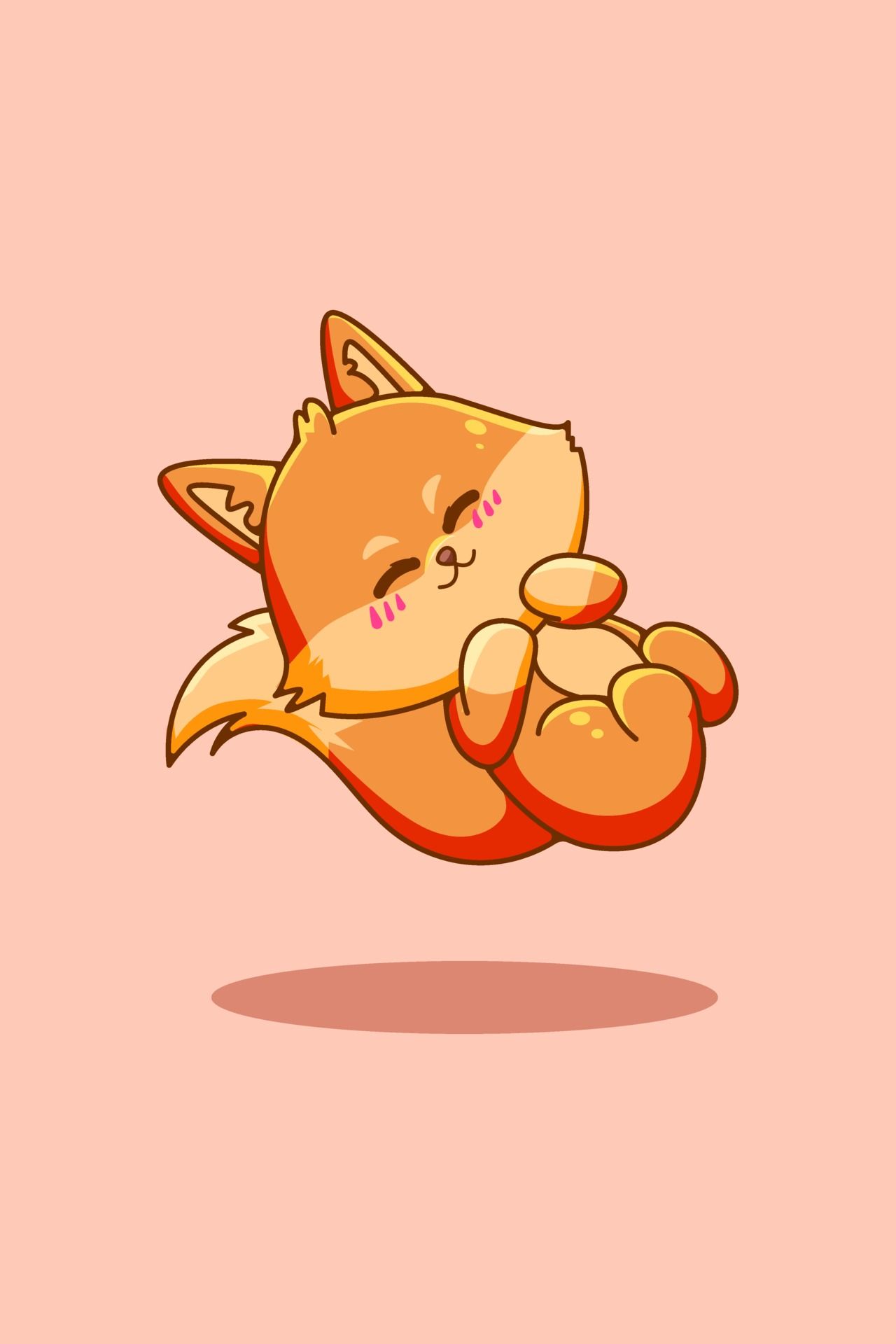 Cute sleeping fox animal cartoon illustration