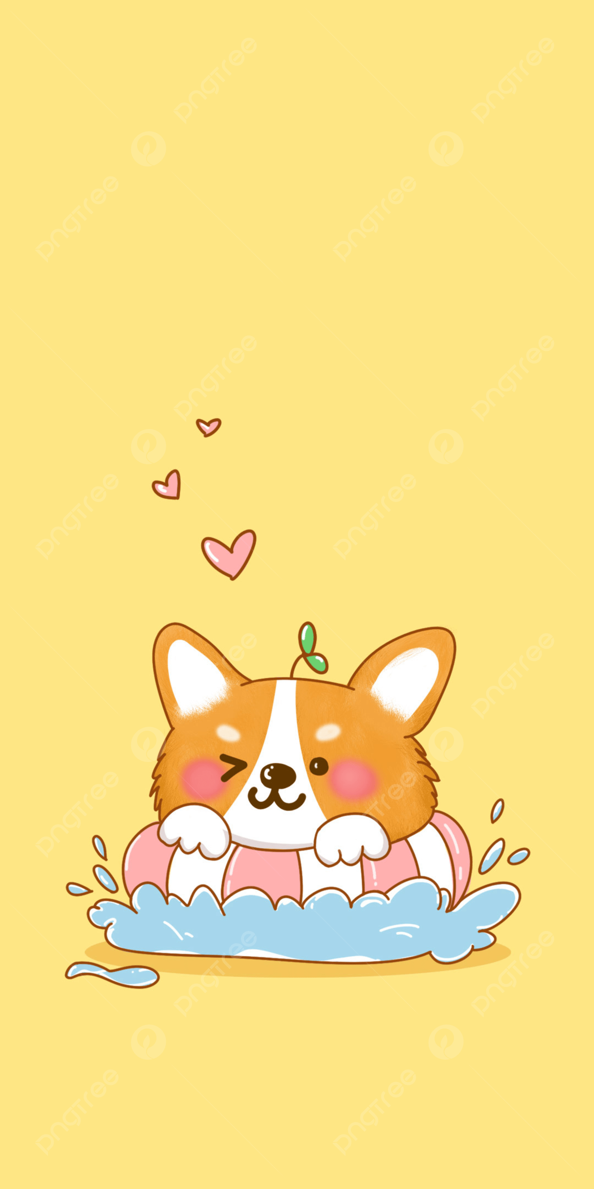 Cute Corgi Mobile Wallpaper Background, Take A Bath, Bubble, Dog Background Image for Free Download