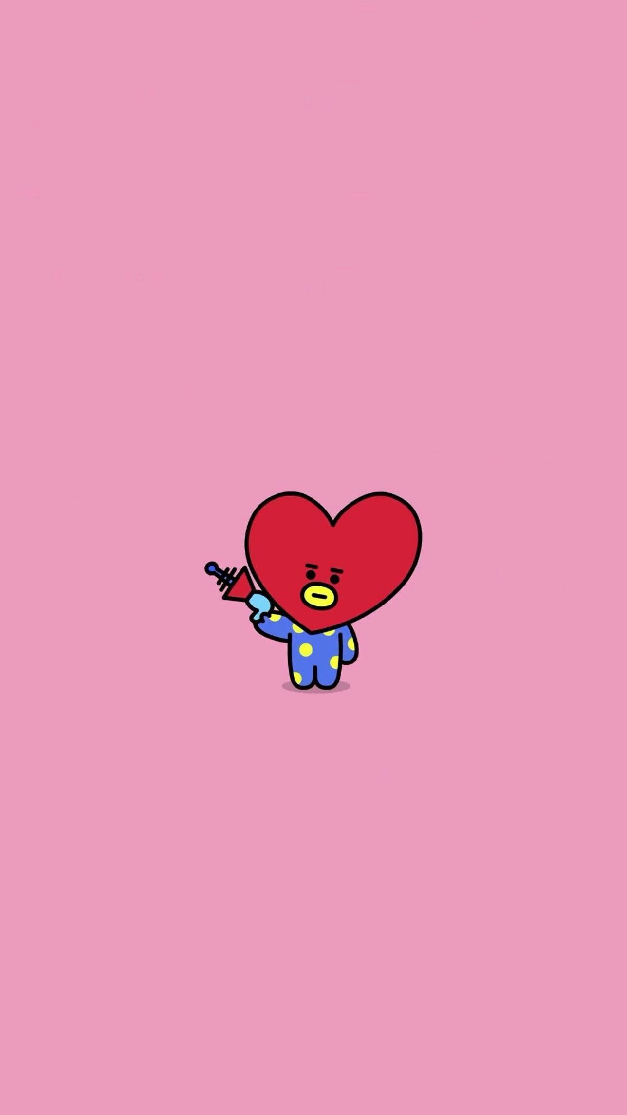 A cute little cartoon character with heart shaped head - BT21