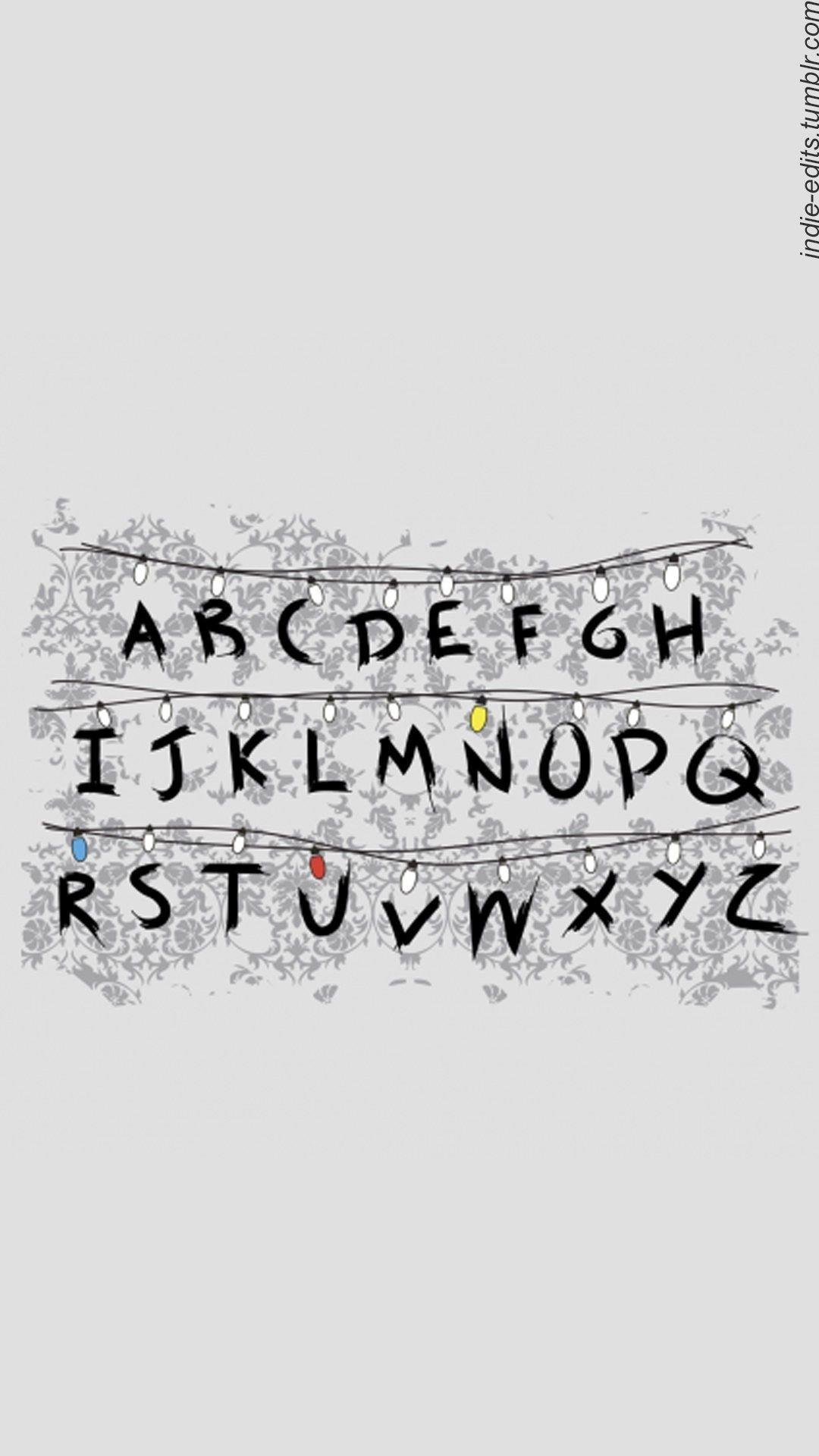 A picture of an alphabet with the letters in different colors - Stranger Things