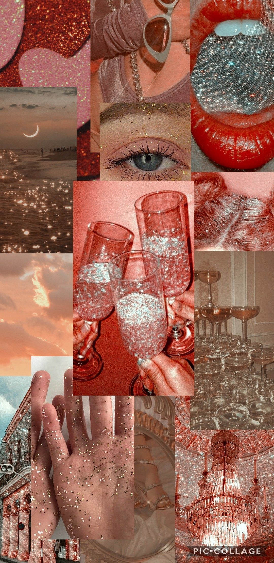 A collage of pictures with different colors - Champagne