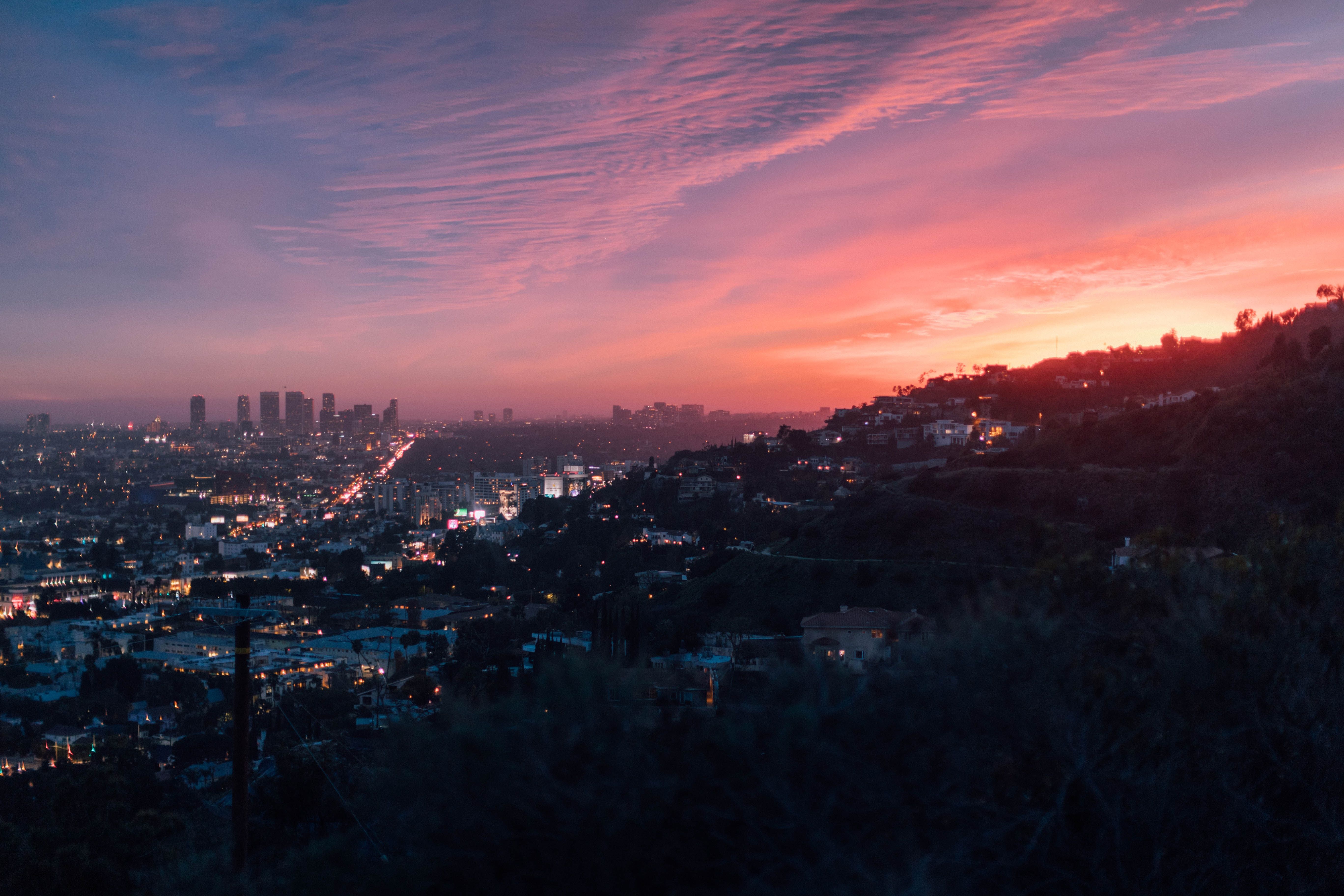 A beautiful sunset over the city of Los Angeles. - Los Angeles