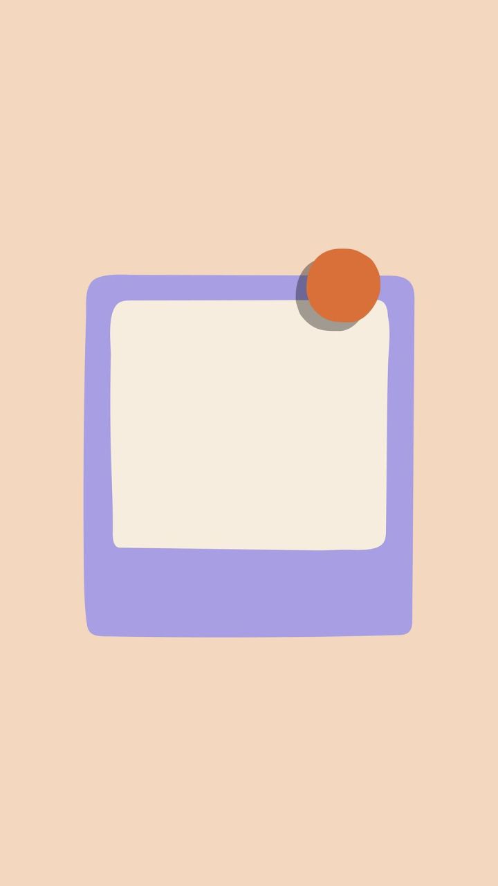 A blank white card with an orange dot - Polaroid