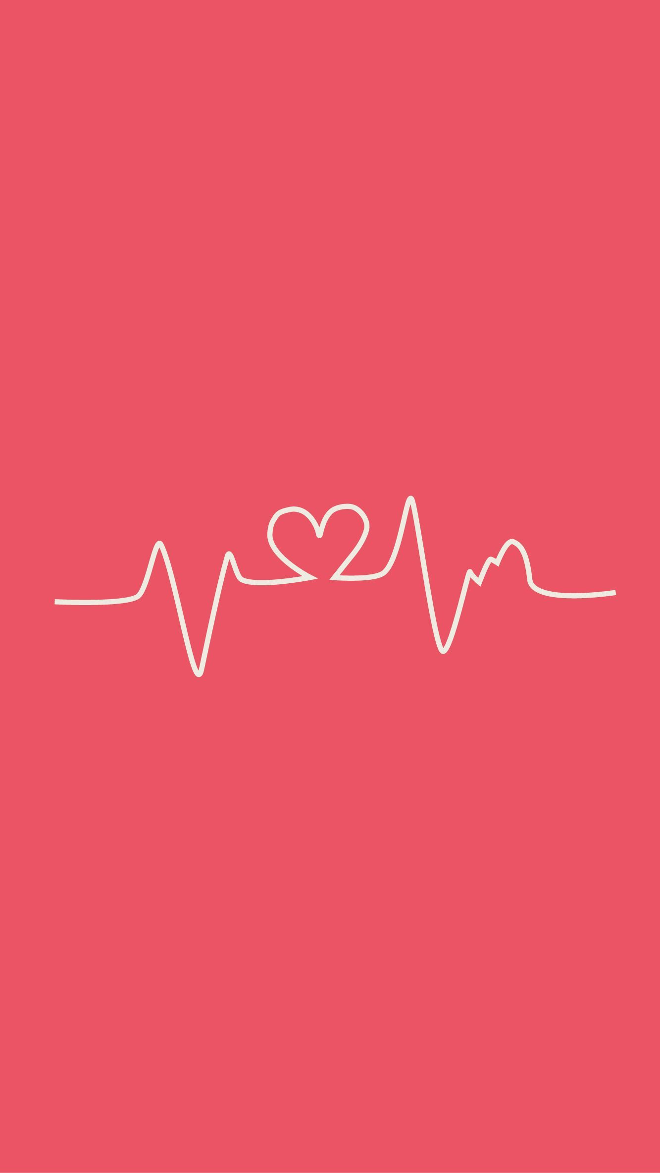 A heart shape made out of a heartbeat line on a pink background - Nurse