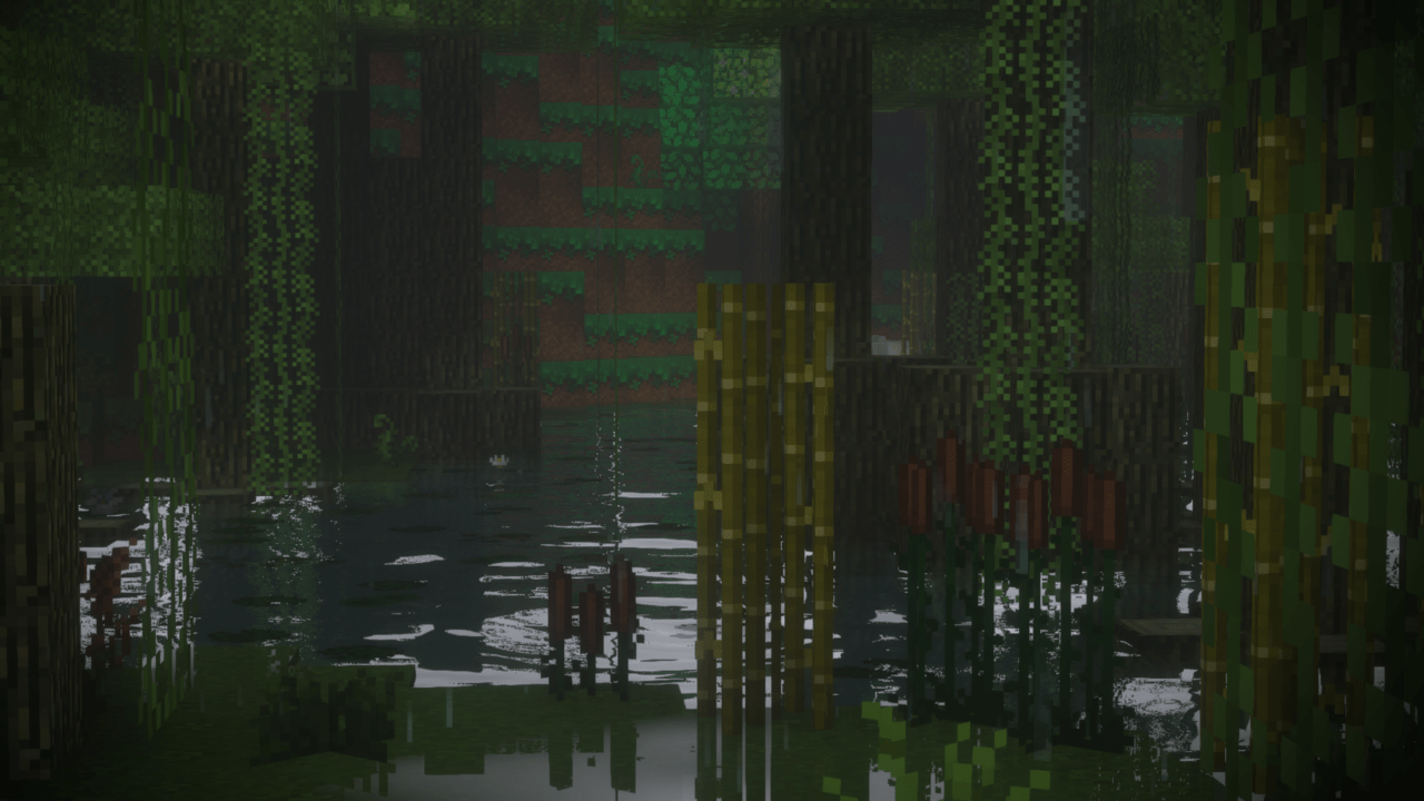 A picture of some trees in the water - Rain