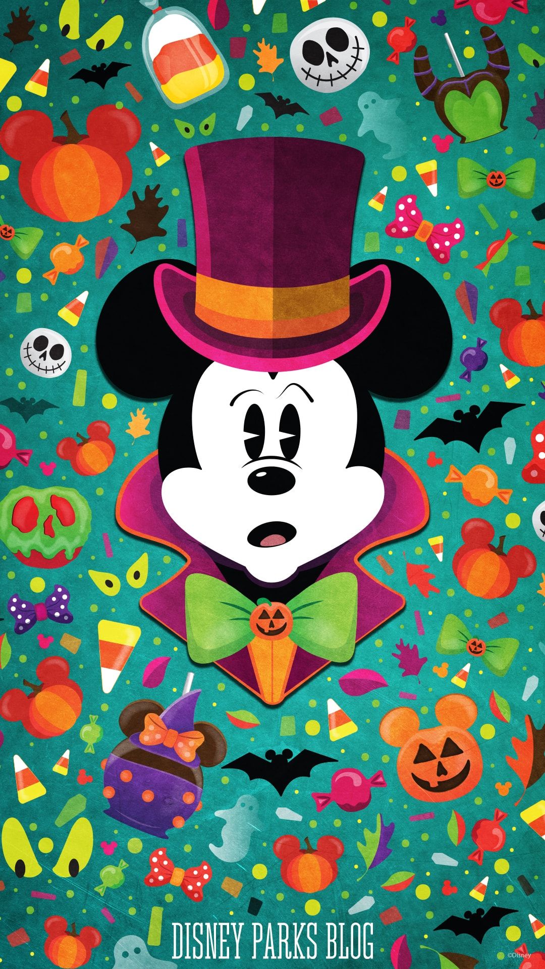 A poster of mickey mouse in his halloween costume - Disneyland