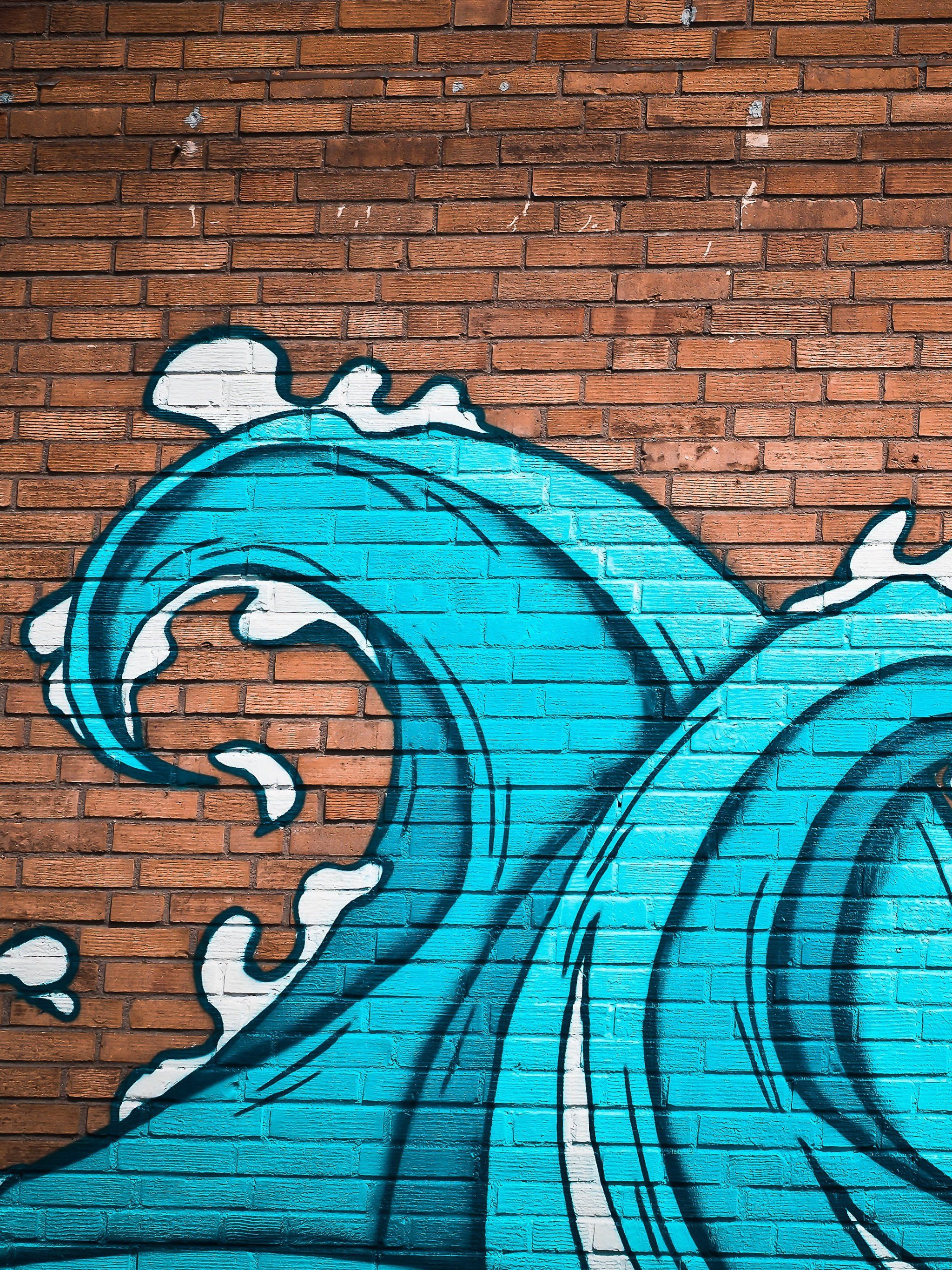 Ocean Waves Street Art Wallpaper, Android & Desktop Background