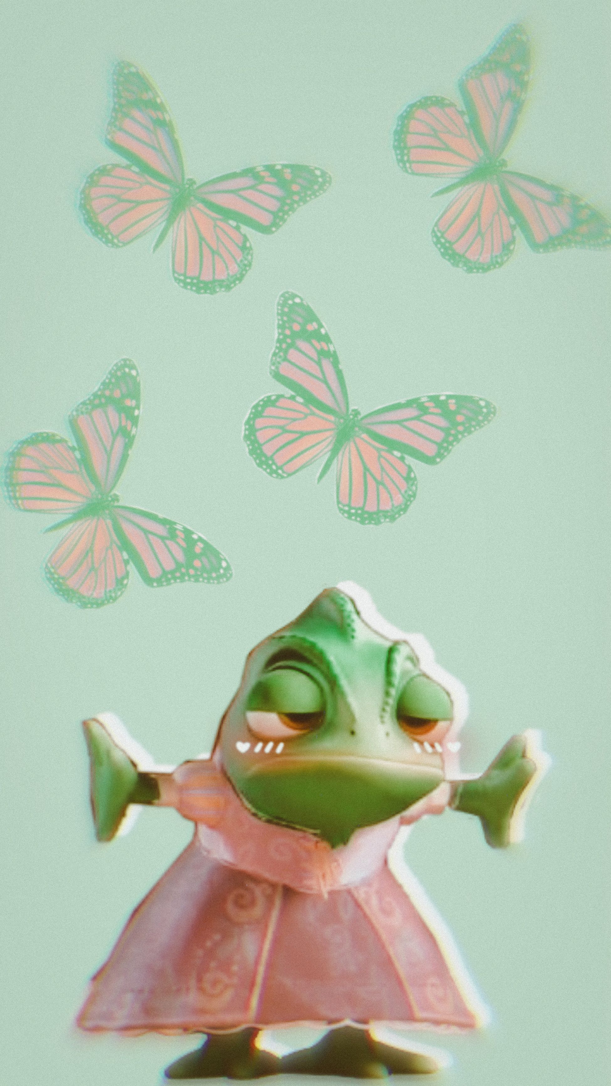 Pascal from Tangled with butterflies - Rapunzel