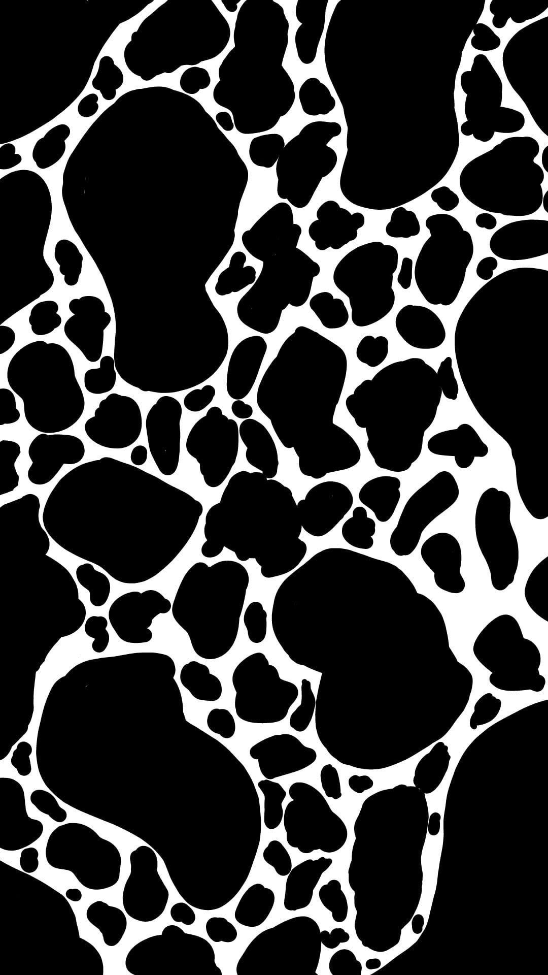 A black and white cow pattern - Cow, black glitch