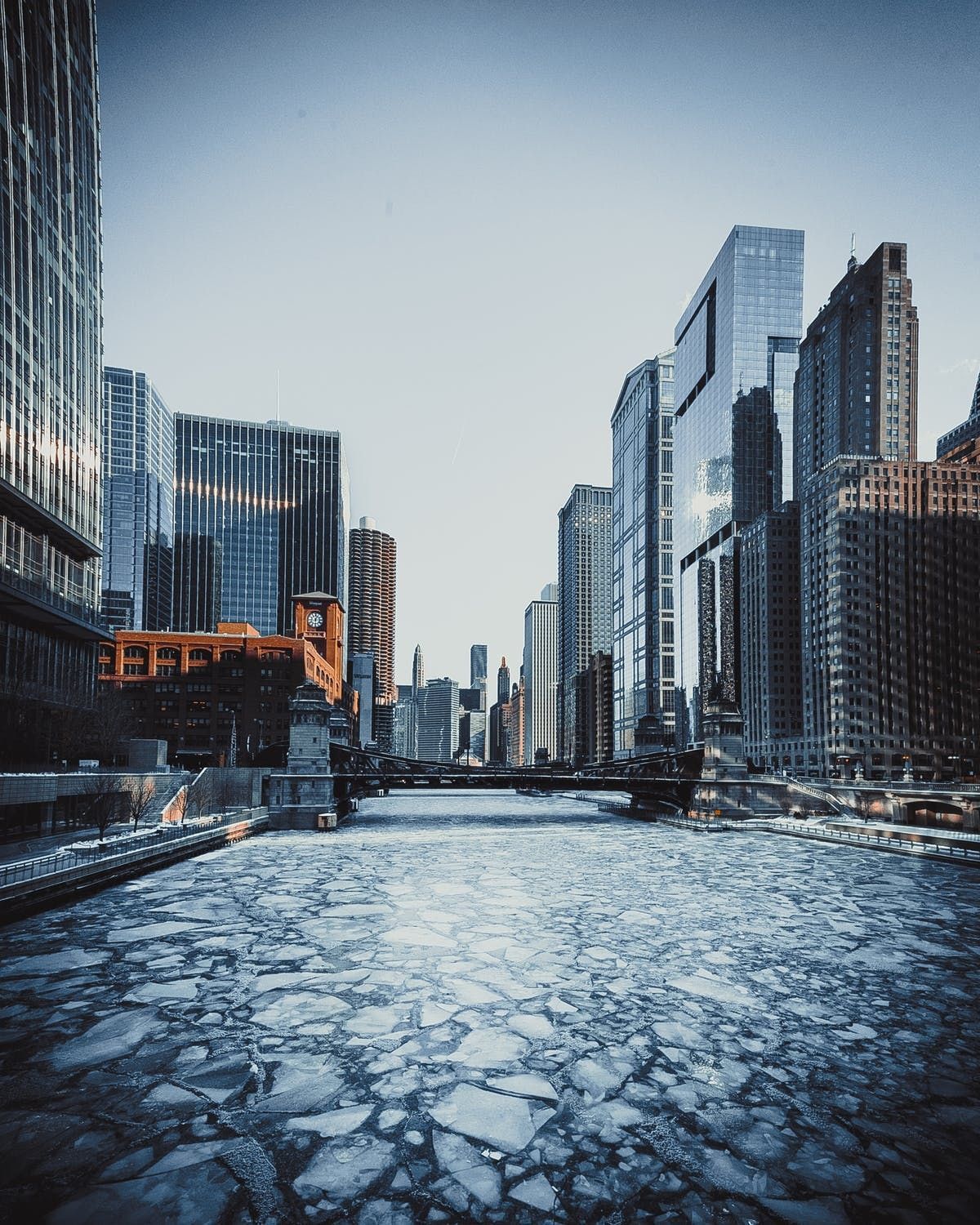 A city with tall buildings and water - Chicago, New York