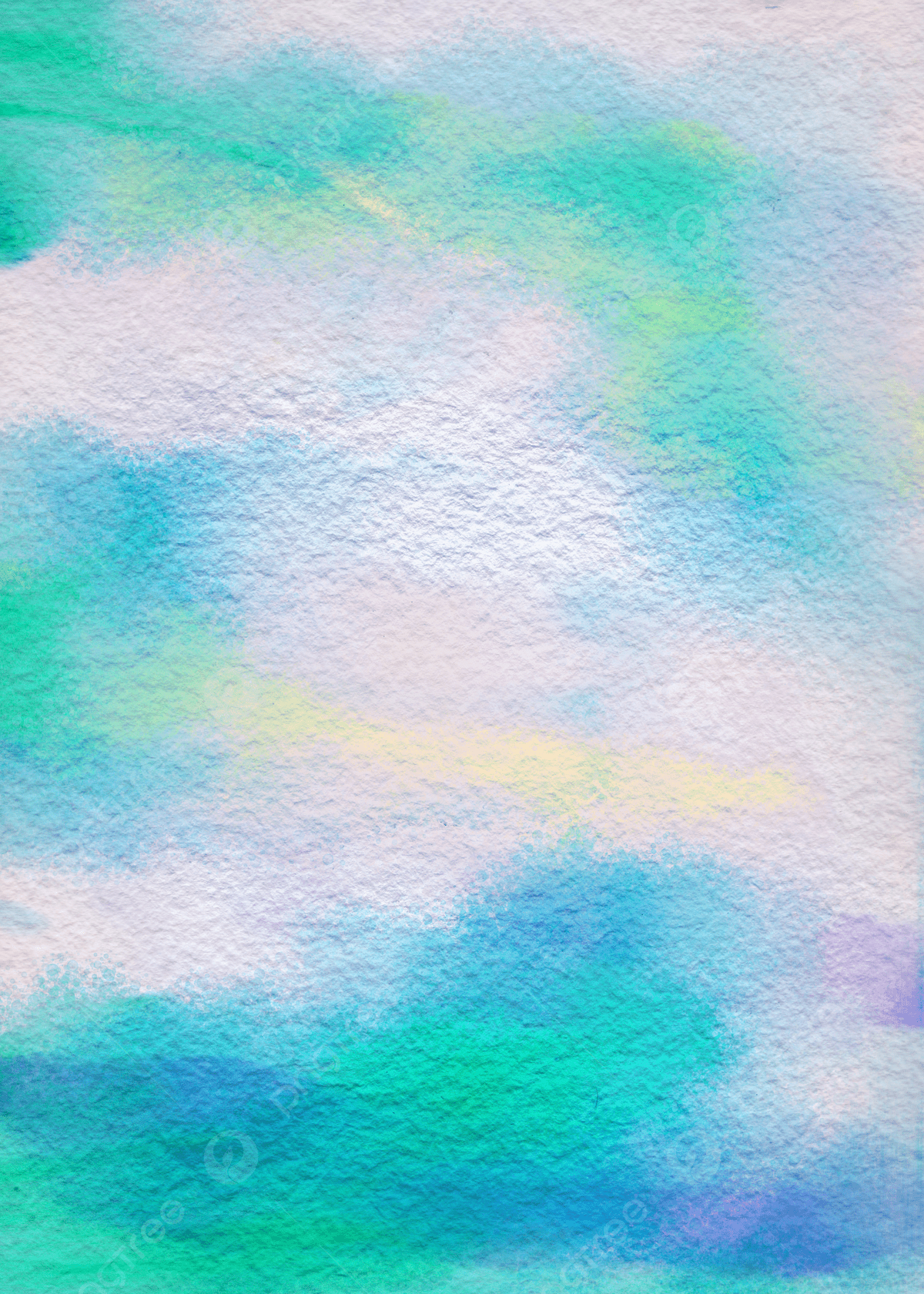 A watercolor painting with blue, green, and yellow colors. - Turquoise, watercolor