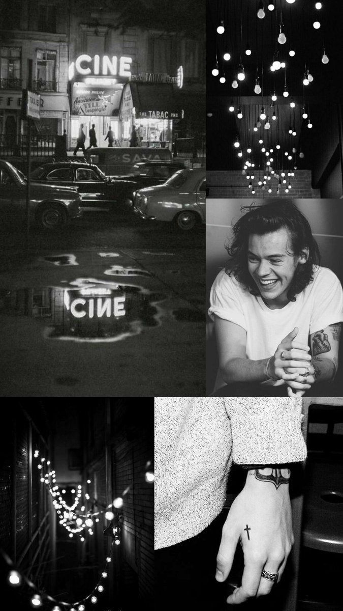 A collage of pictures with the words cinema - Harry Styles